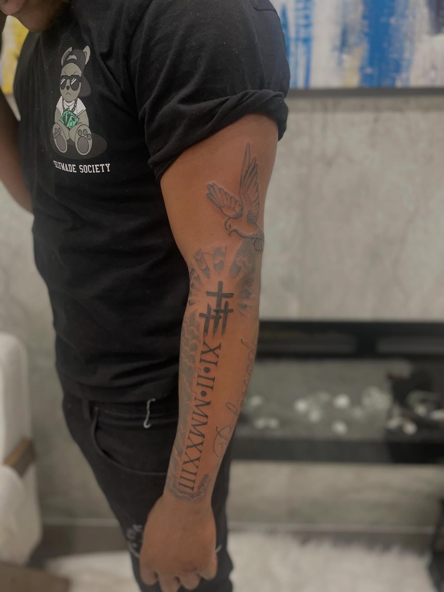 Tattoo by @dfineink — black_and_grey