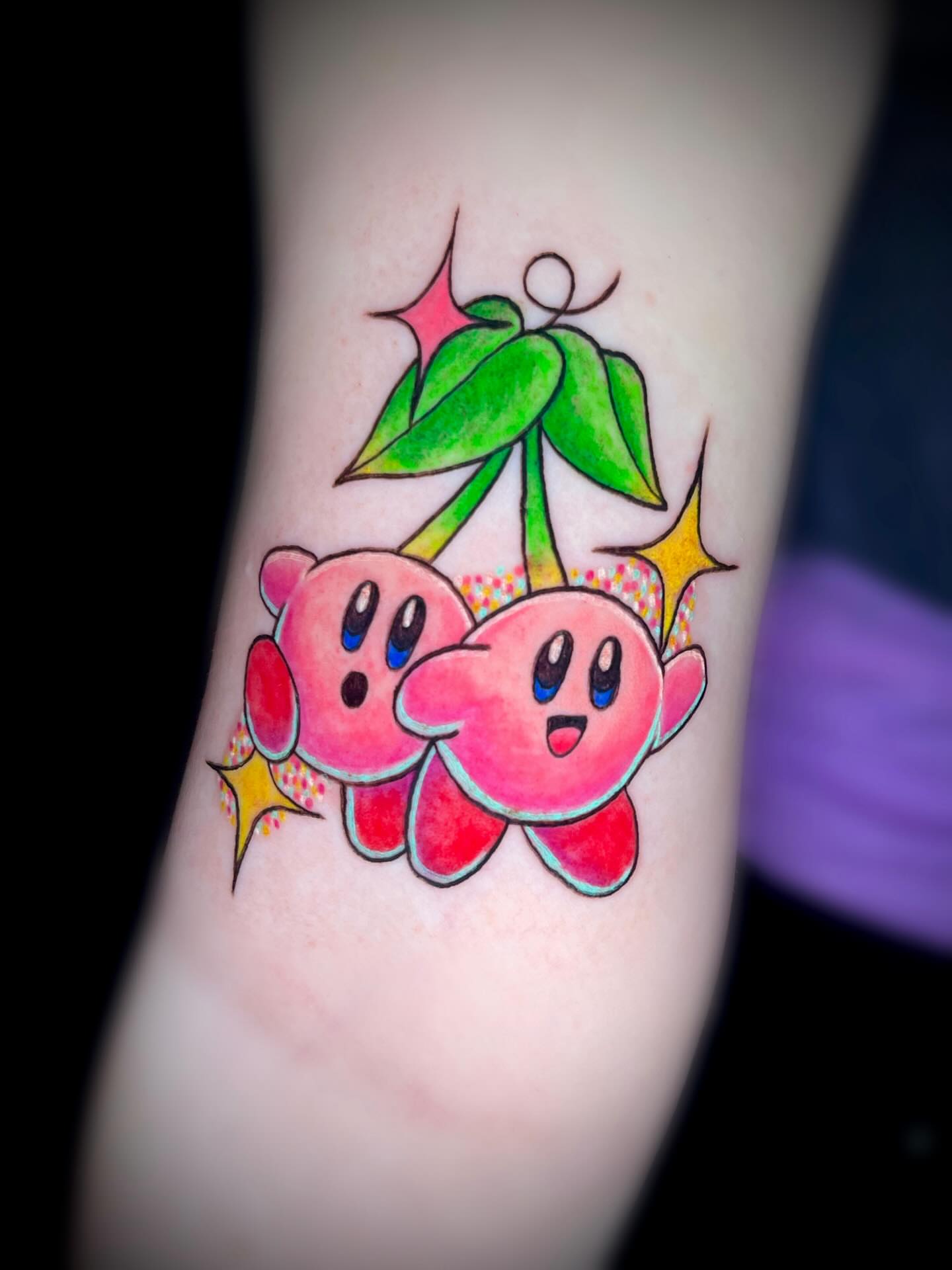 Kirby new school tattoo on the forearm by Saint