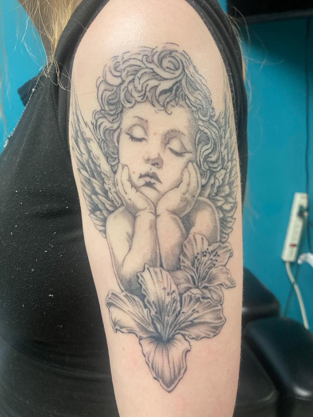 Tattoo by @tha_hot_dawg — black_and_grey, realism