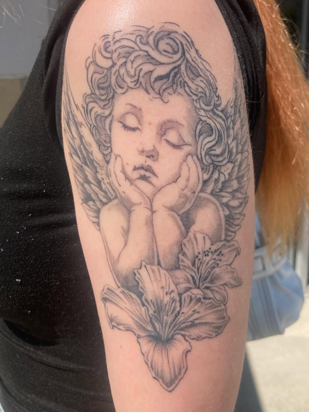 Tattoo by @tha_hot_dawg — realism, black_and_grey