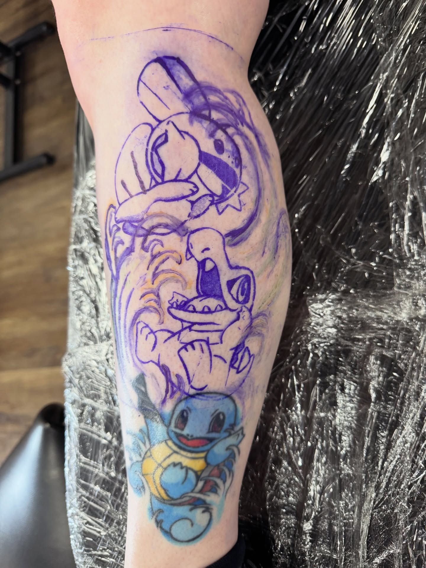 Squirtle evolution new school tattoo on the forearm by Shushe ๐จ๐ด