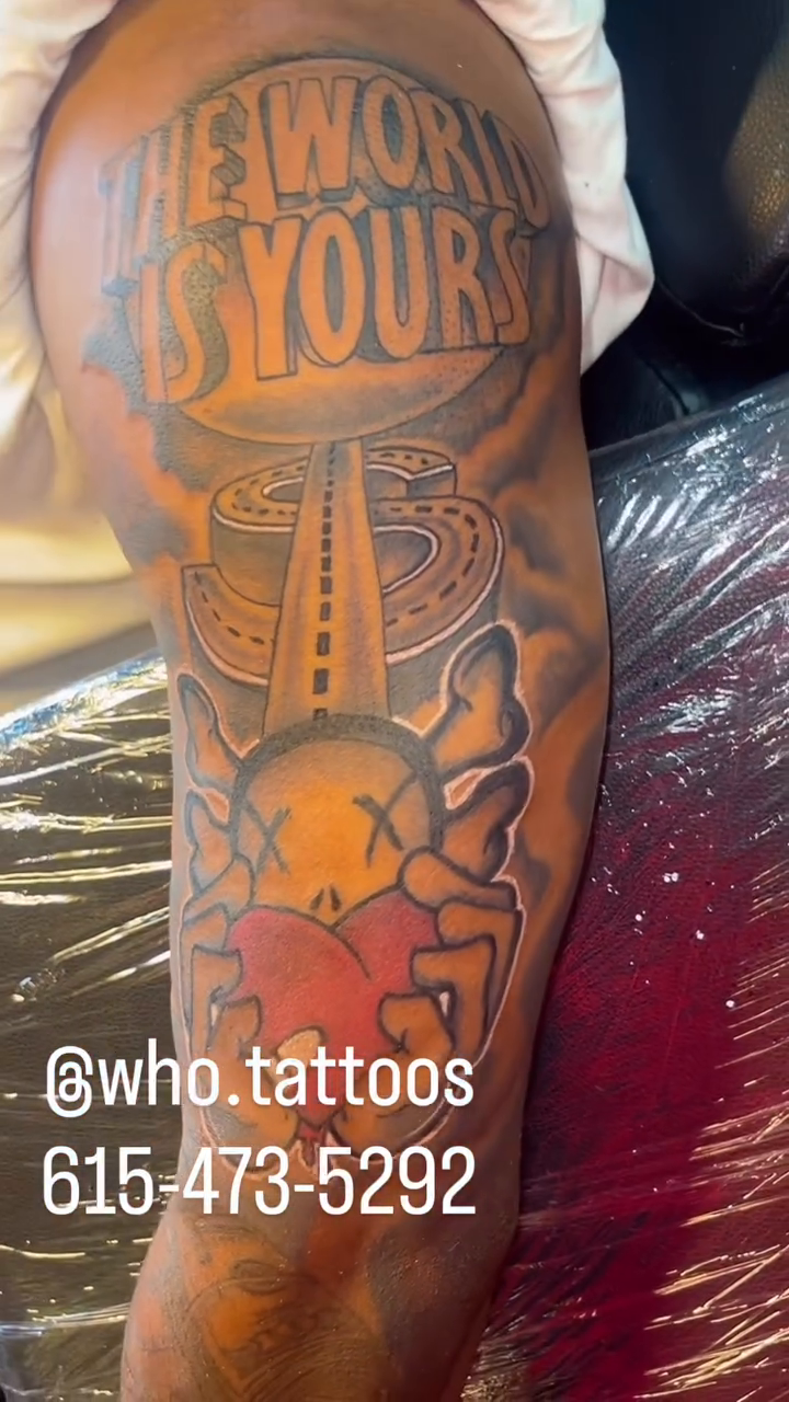 Realism tattoo on the forearm by Marcus Carter