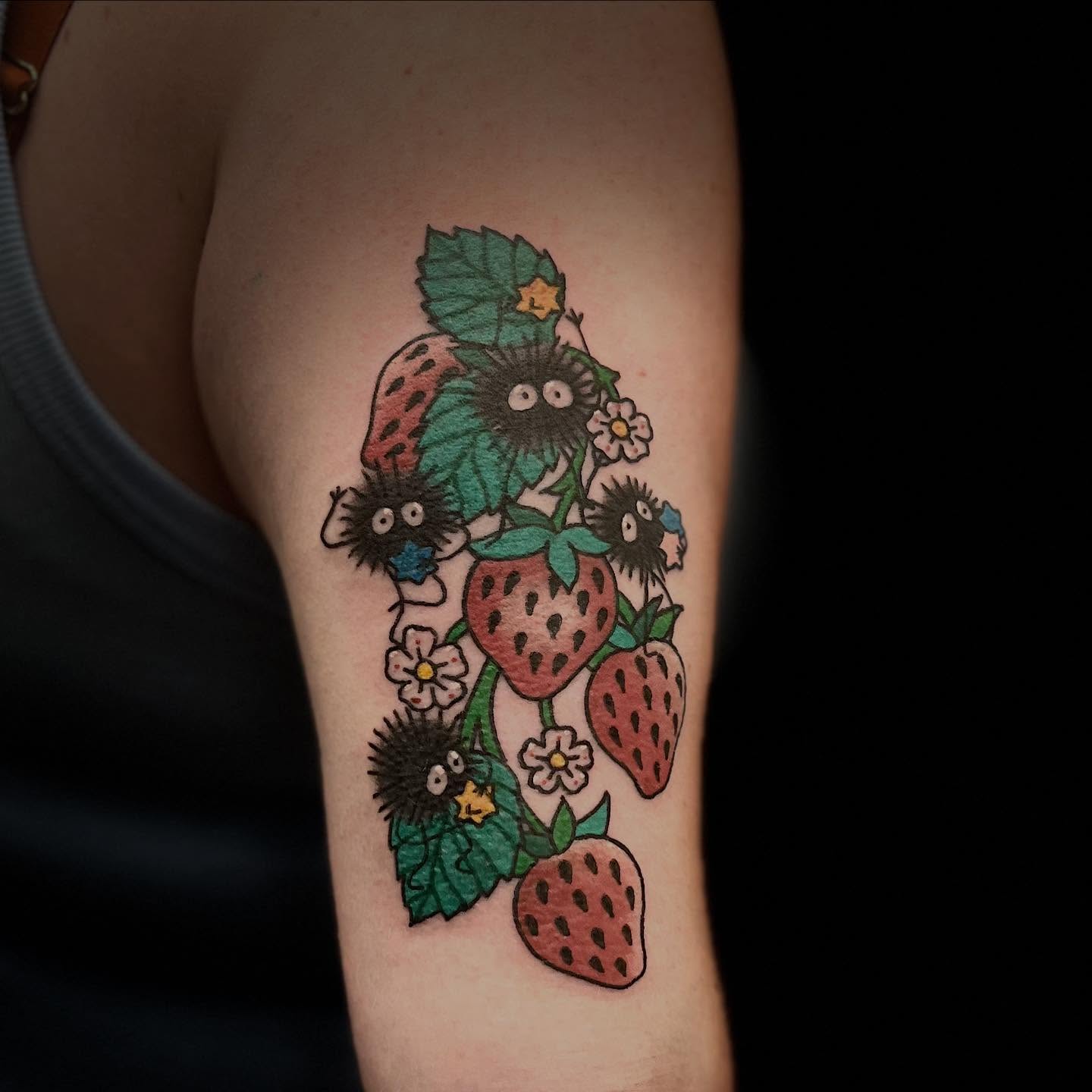 Tattoo by @ghost_world_studios — dotwork, anime
