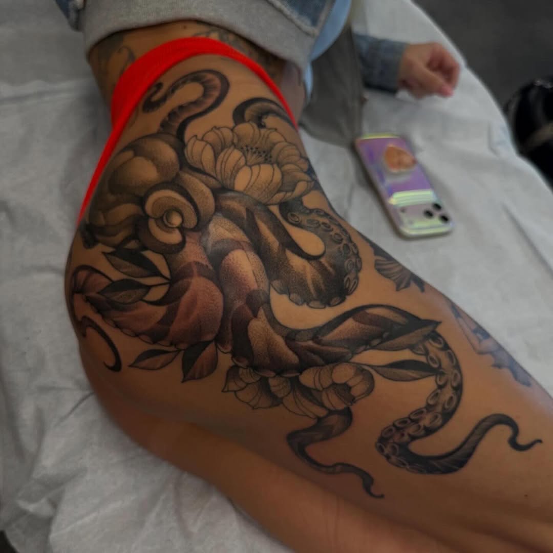 Tattoo by @willcampbellart — black_and_grey, dotwork