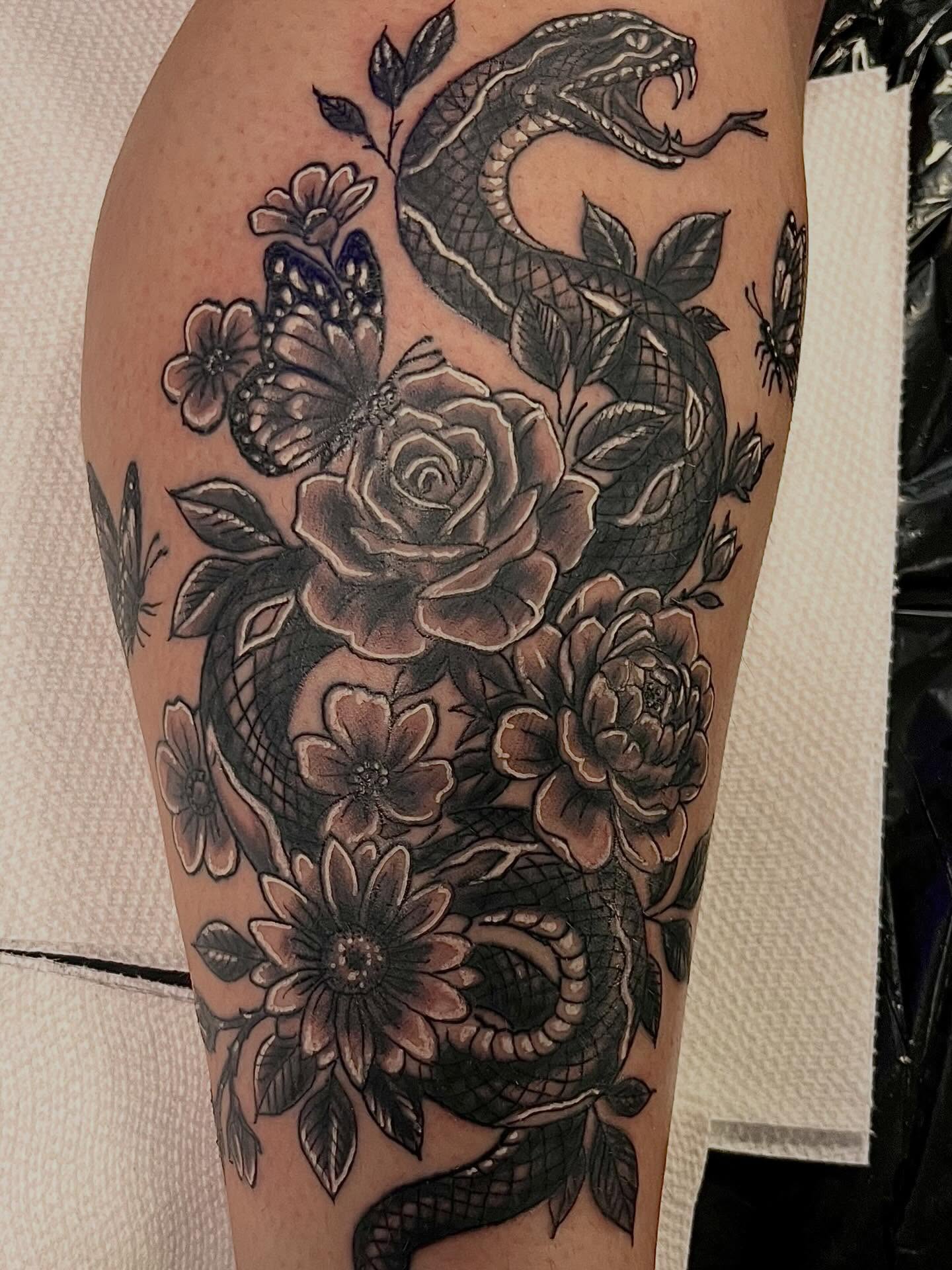 Tattoo by @classiccustomtattooing — black_and_grey, realism