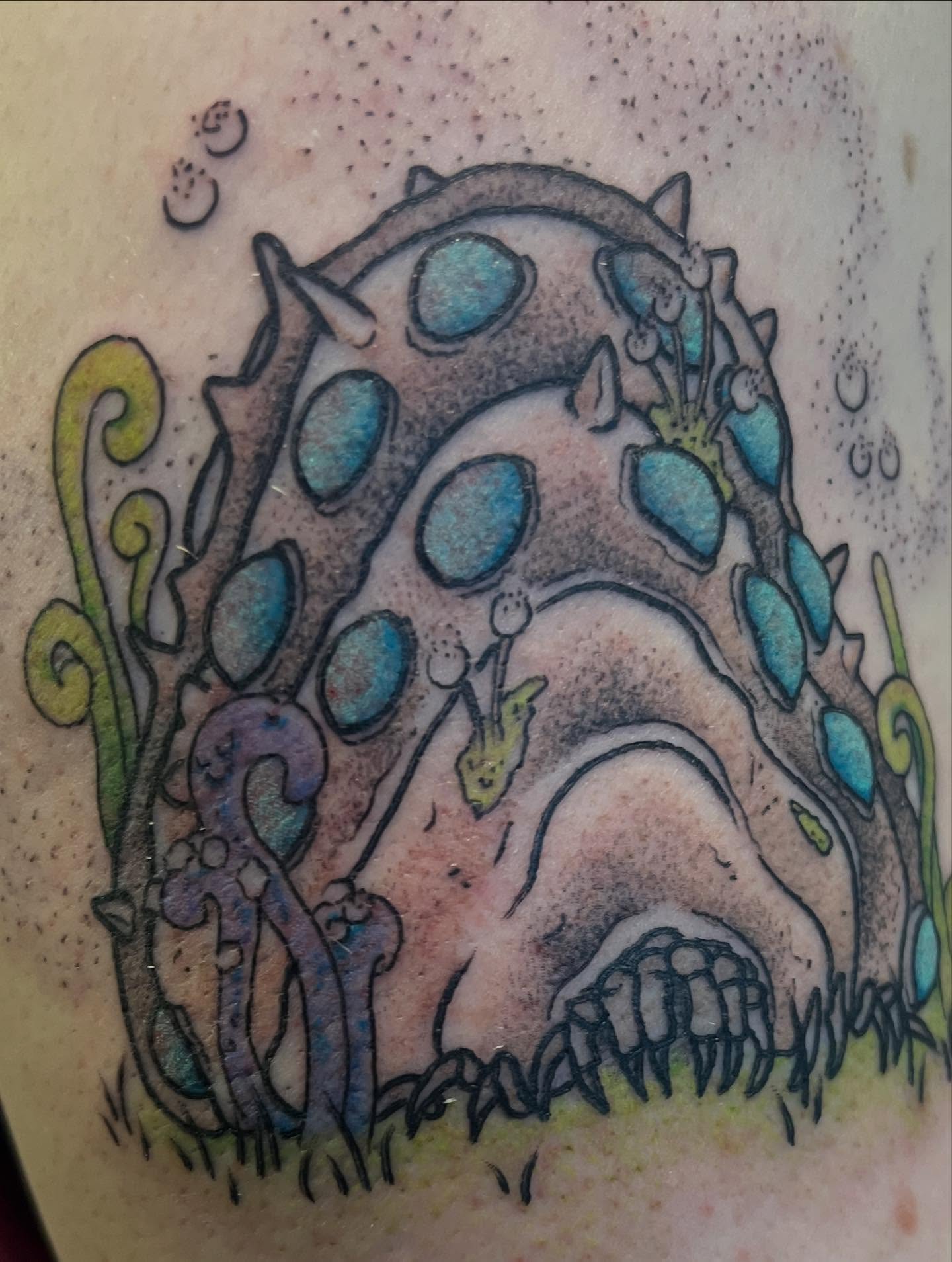 Underwater cave dotwork tattoo on the upper arm by 🖤Jess Pereira🖤, Framingham, Massachusetts
