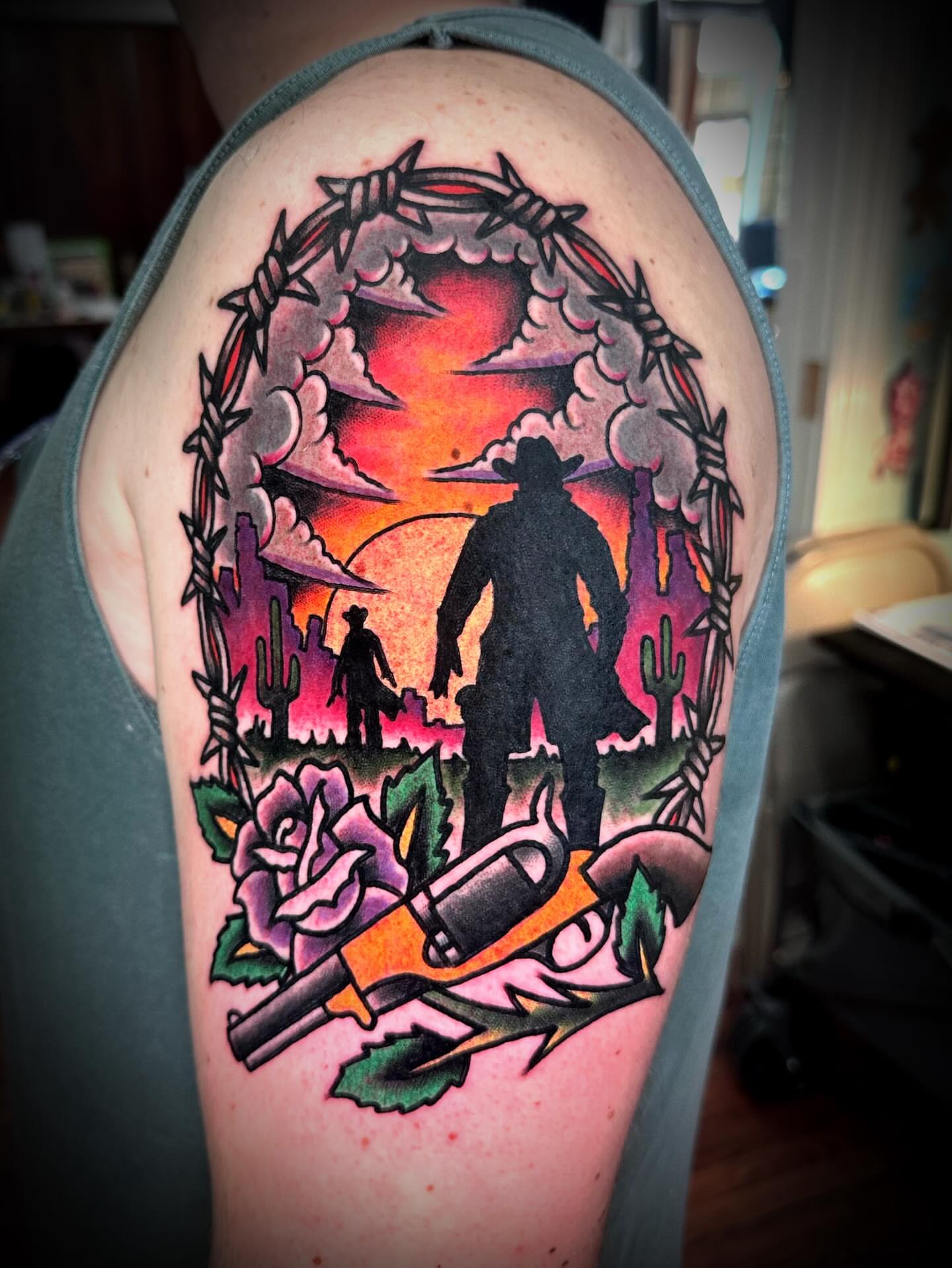 Tattoo by @christos_tattoos — american_traditional, dark_realism