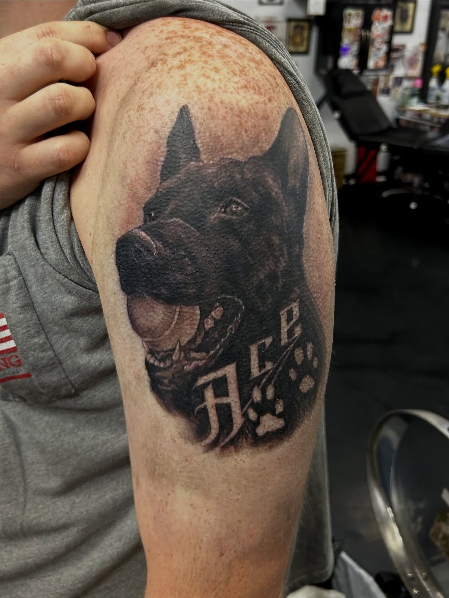 Tattoo by @freshtattoos — realism, dotwork