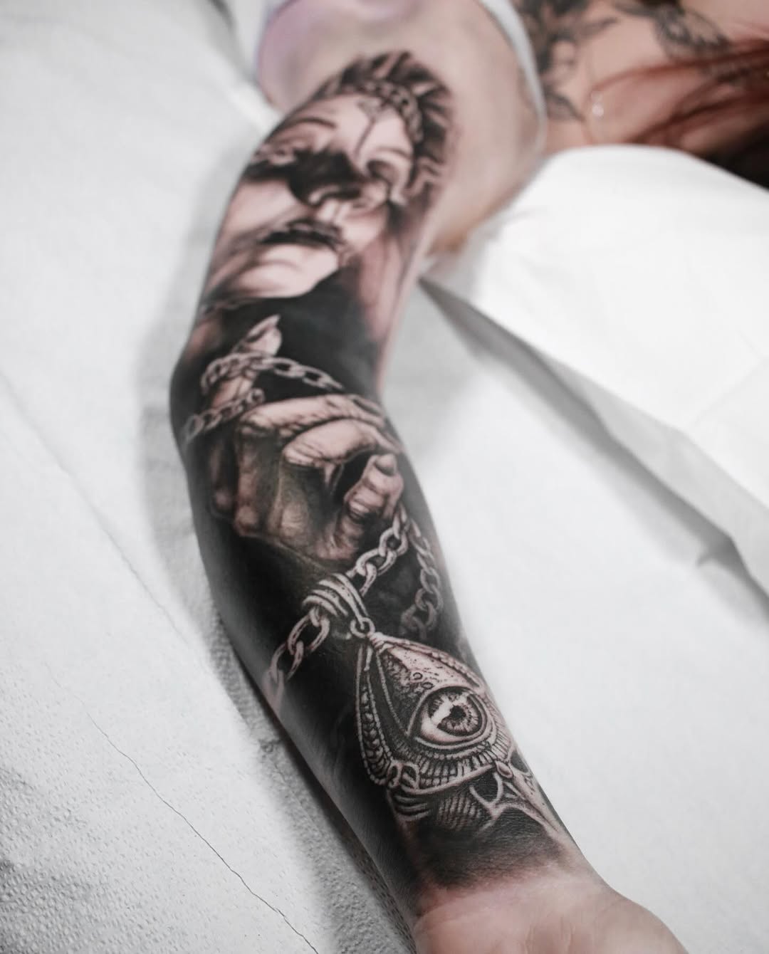 Tattoo by @hollowpriest — realism, black_and_grey