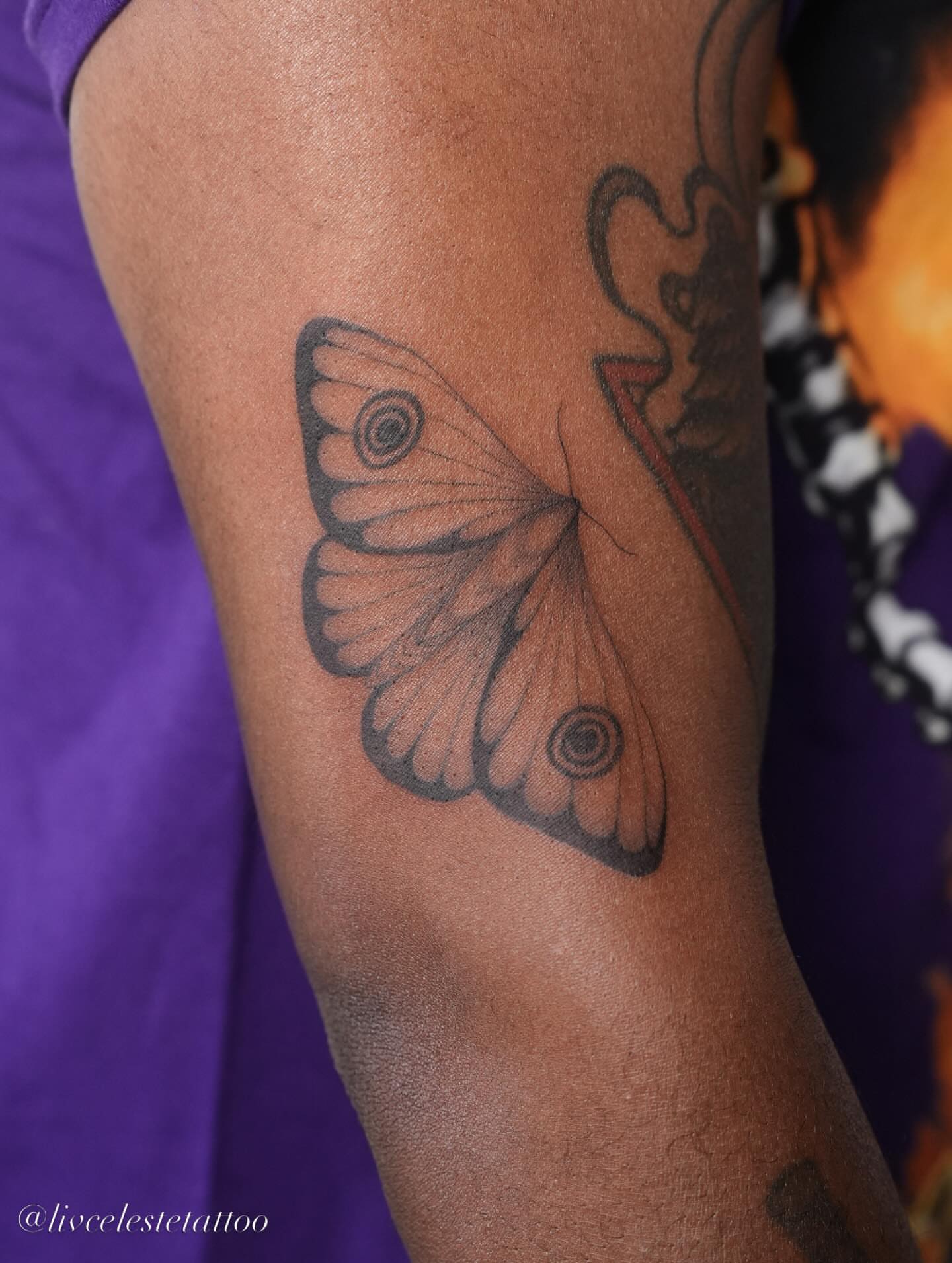 Butterfly realism tattoo on the forearm by ༻❁༺ ⟡ 𝑳𝒊𝒗 𝑪𝒆𝒍𝒆𝒔𝒕𝒆 ⟡ ༻❁༺