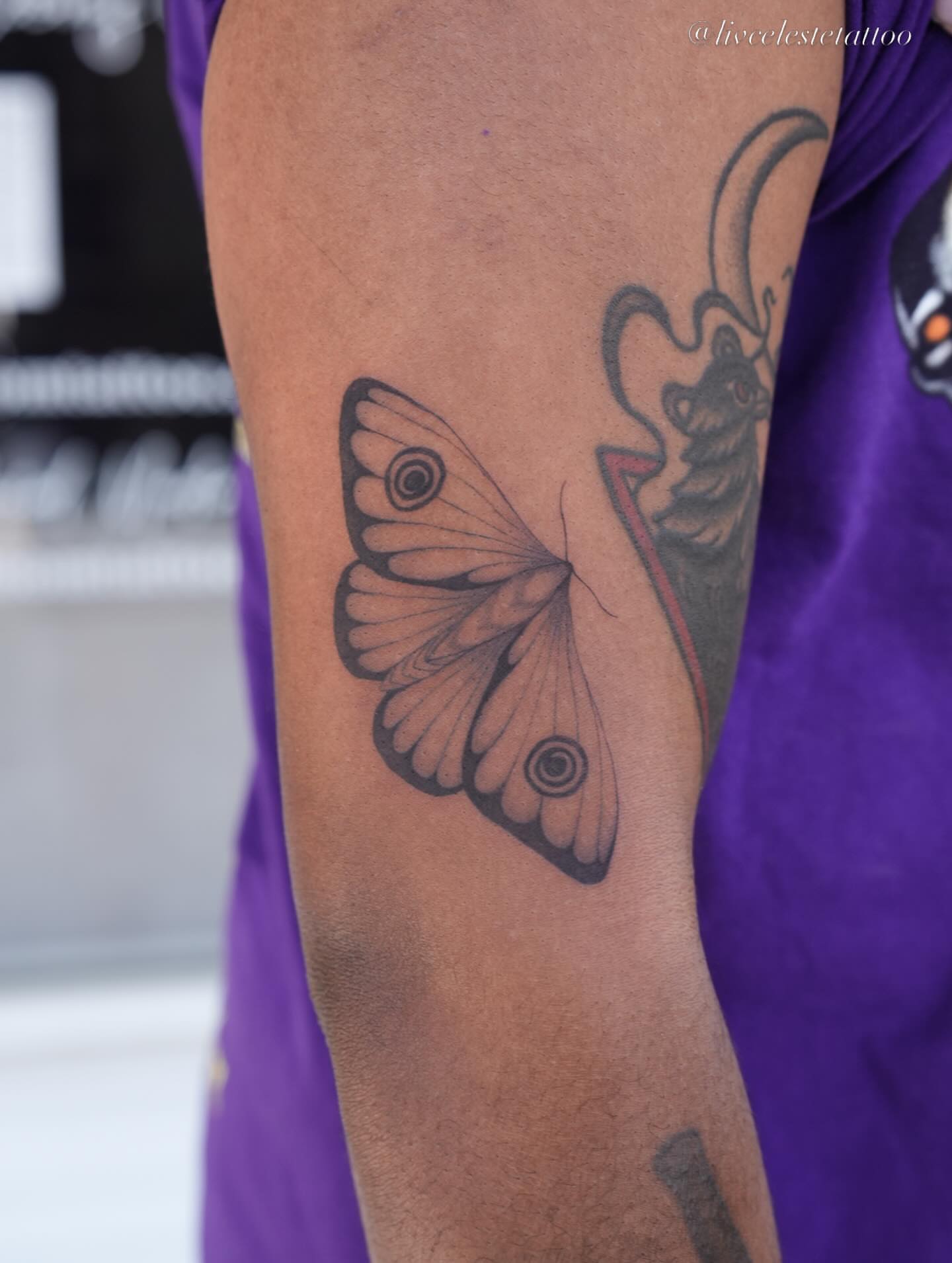 Butterfly realism tattoo on the forearm by ༻❁༺ ⟡ 𝑳𝒊𝒗 𝑪𝒆𝒍𝒆𝒔𝒕𝒆 ⟡ ༻❁༺
