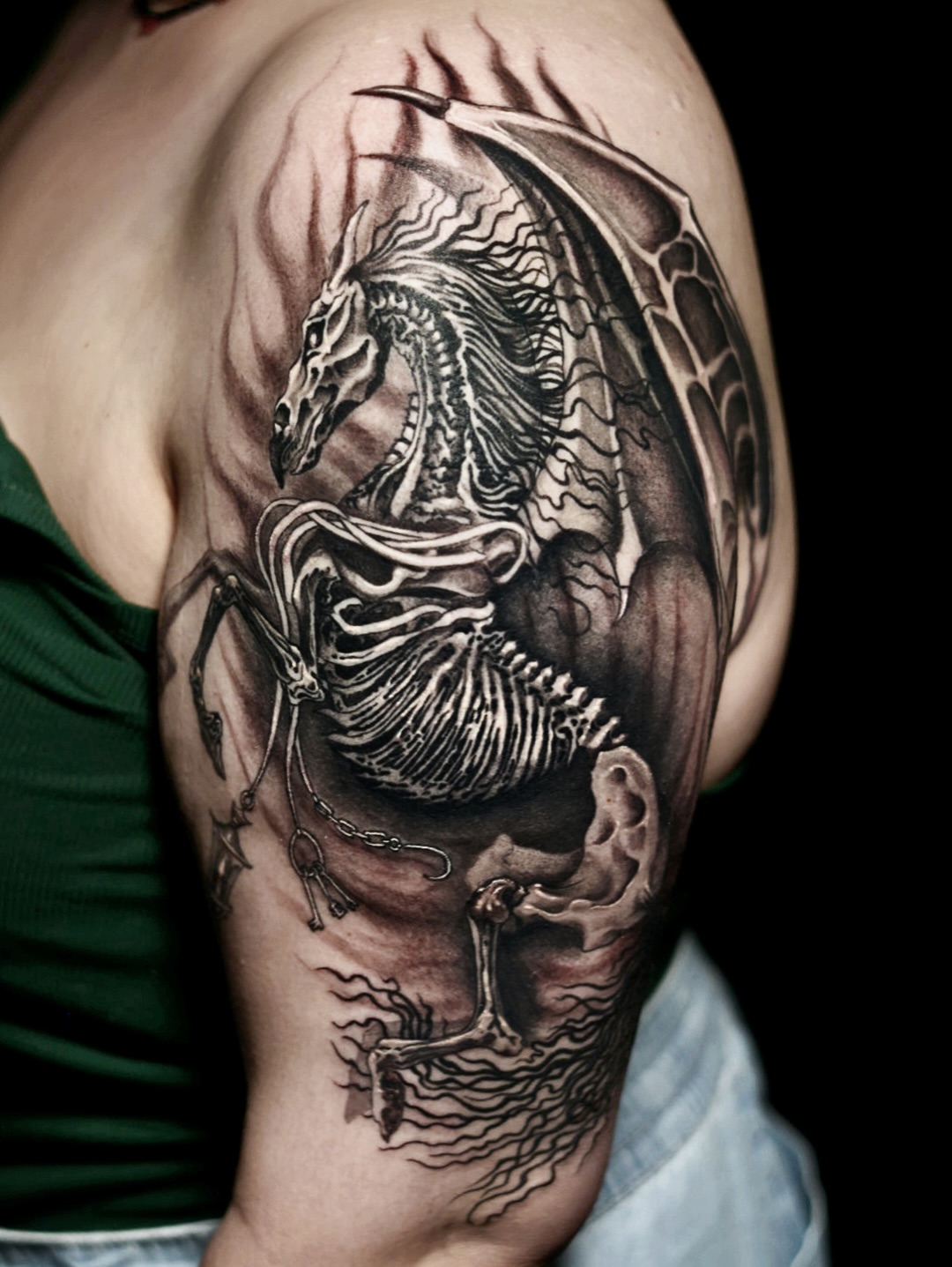 Tattoo by @madamartyr — black_and_grey, realism