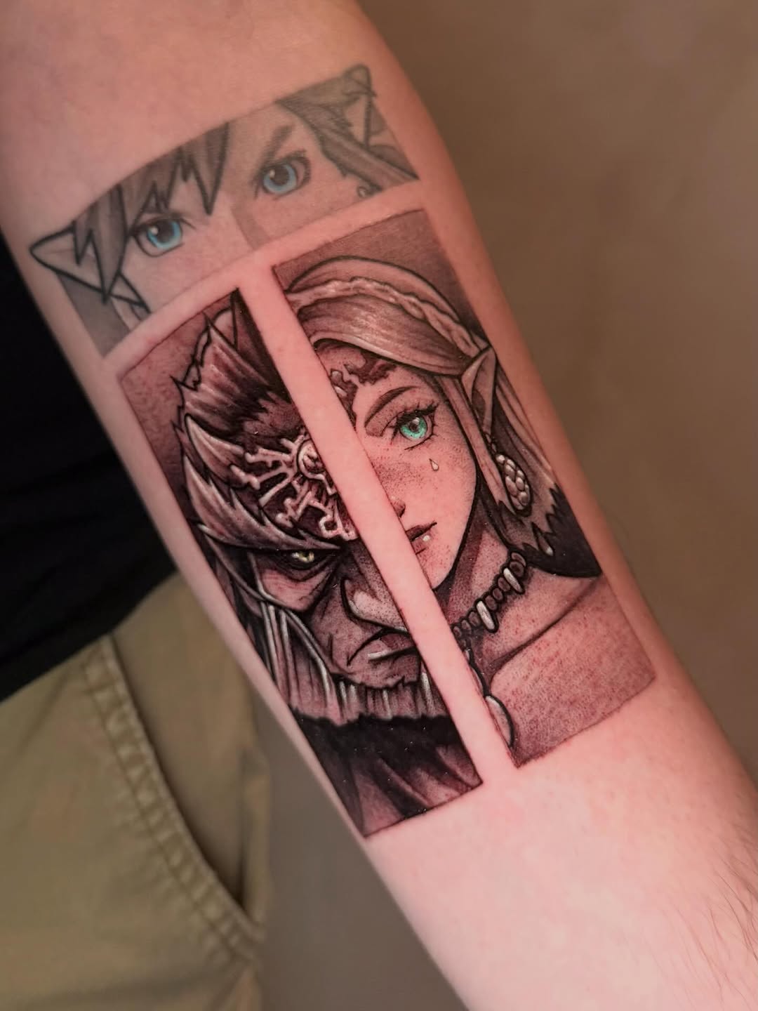 Tattoo by @emi_inks — anime, black_and_grey