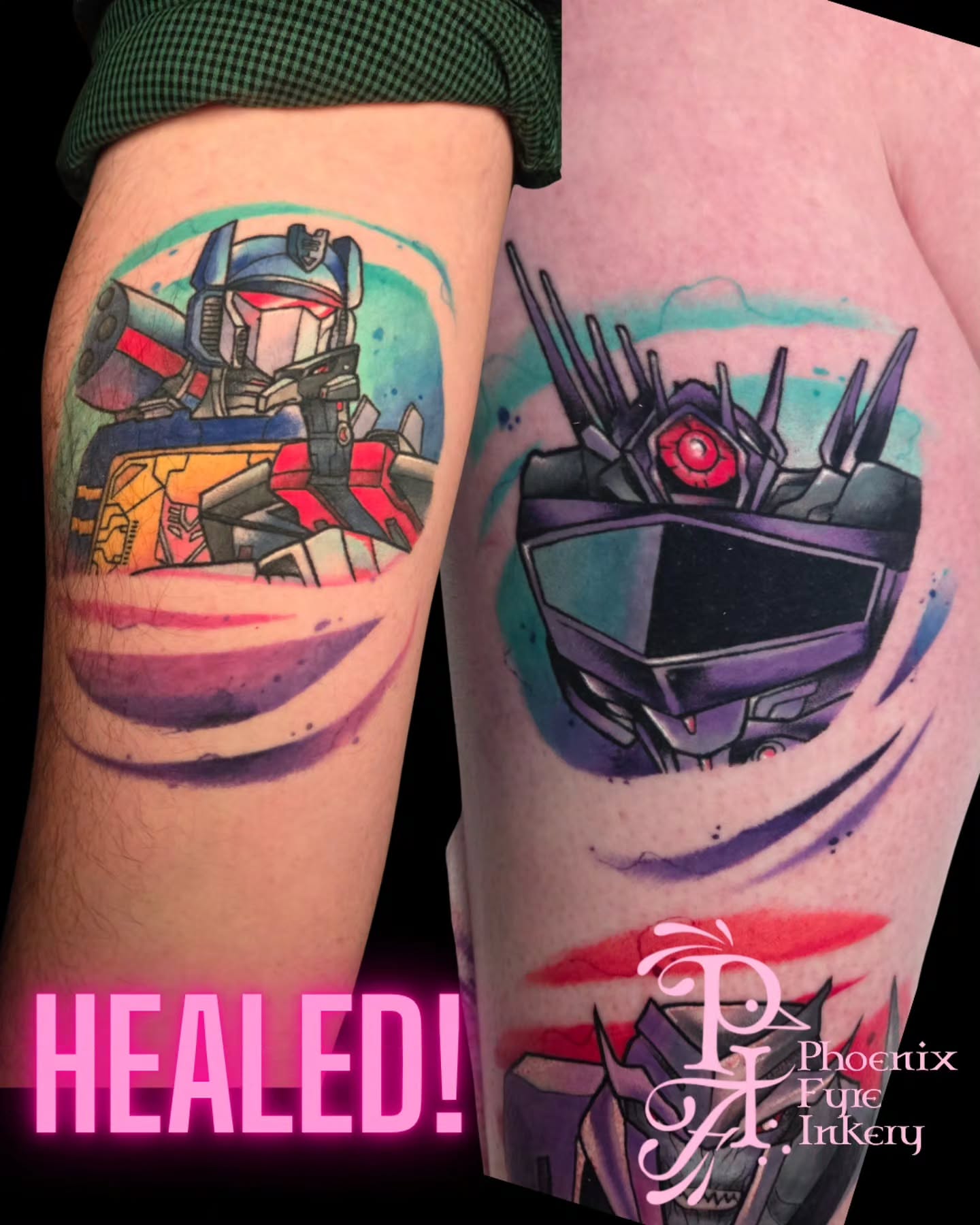 Tattoo by @phoenixfyreinkery — watercolor, anime