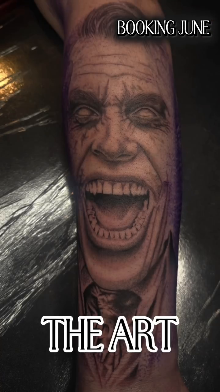 Man's face realism tattoo by Anna Brittany