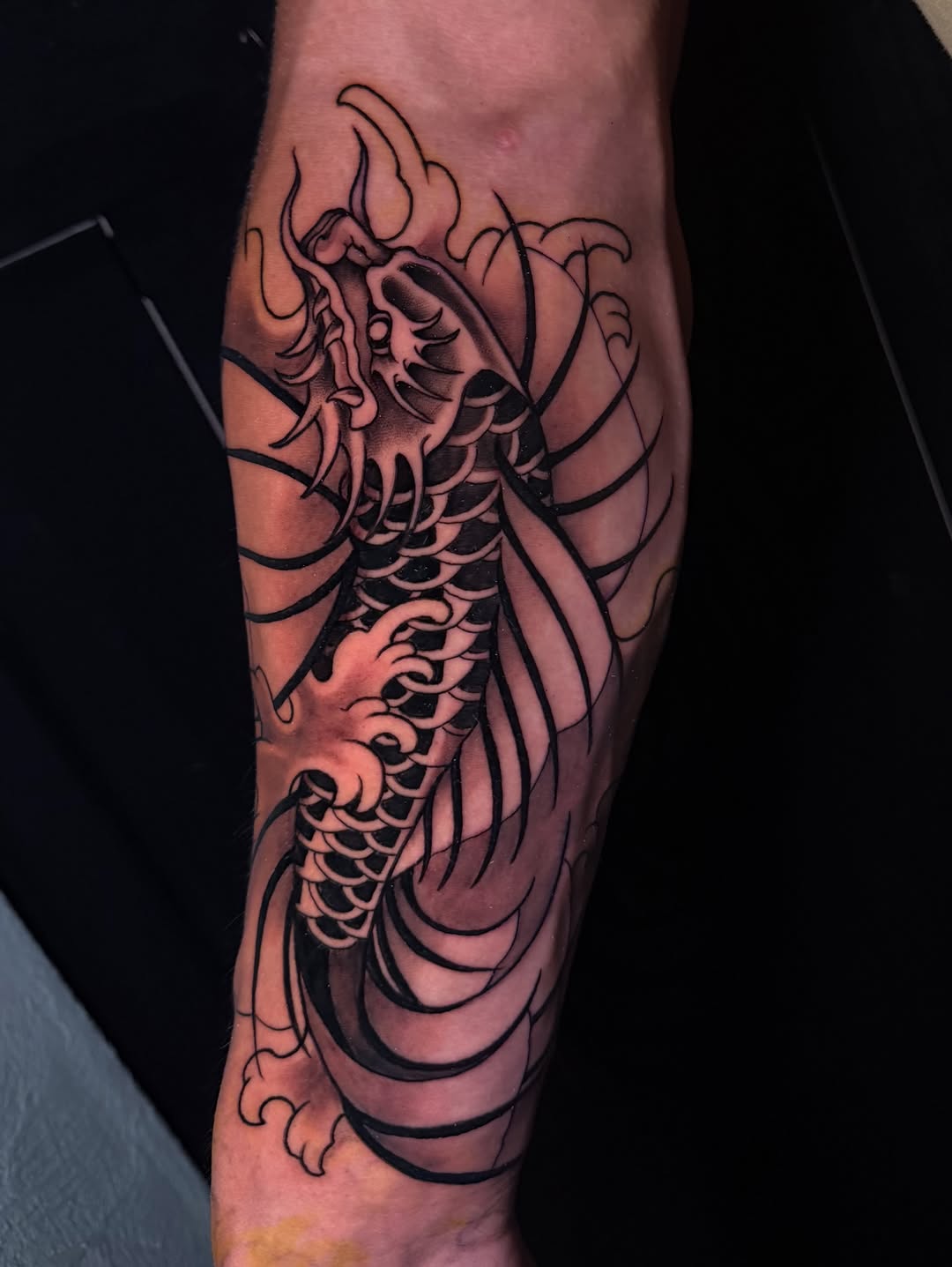 Tattoo by @hawkstattoo_ — japanese_irezumi, black_and_grey