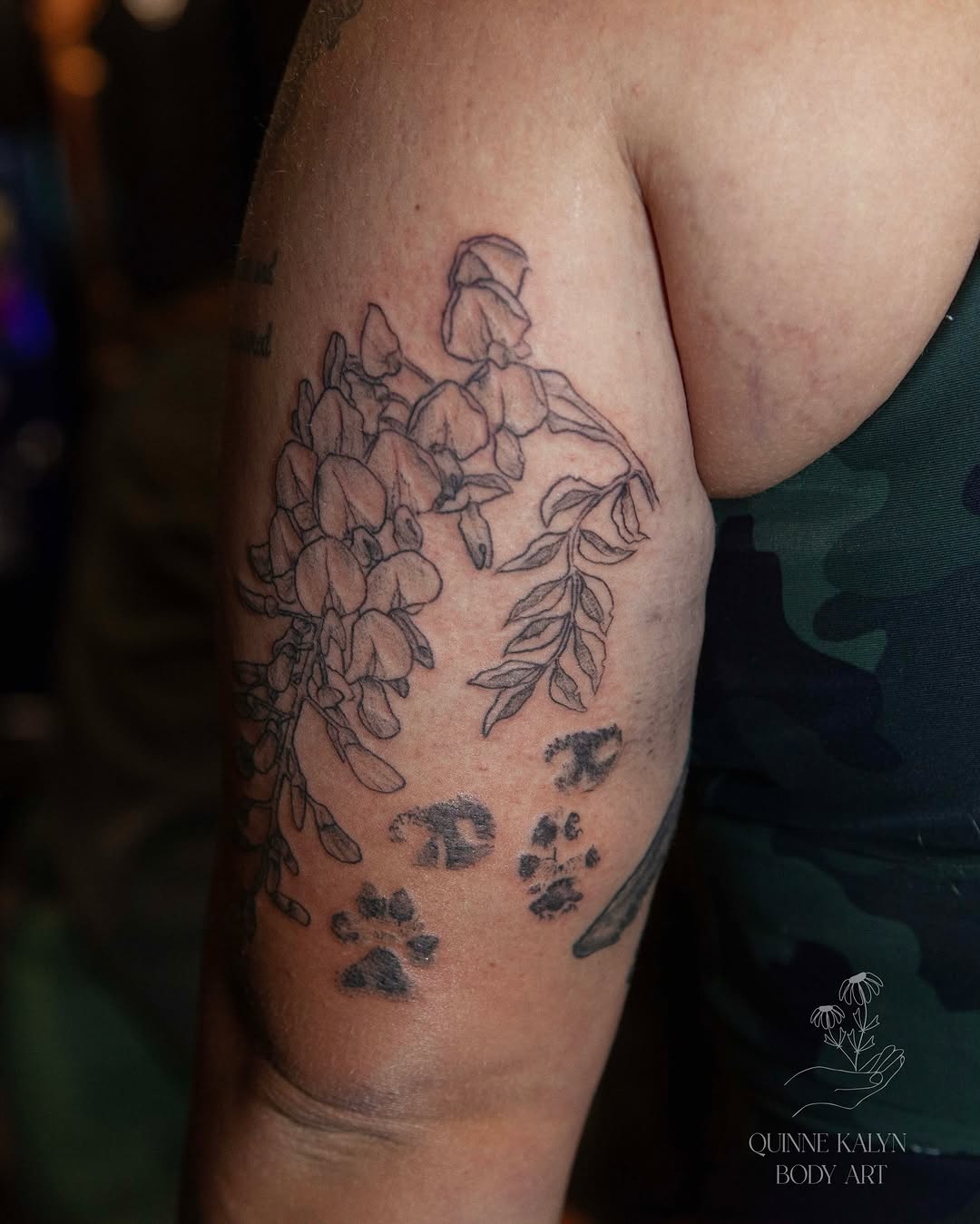Tattoo by @quinnekalynbodyart — fine_line, black_and_grey