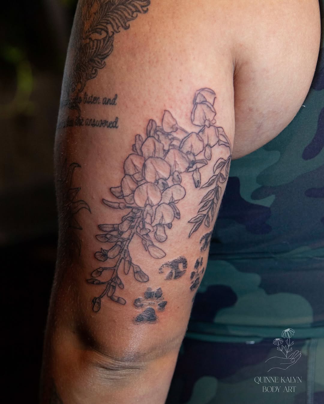 Tattoo by @quinnekalynbodyart — fine_line, black_and_grey