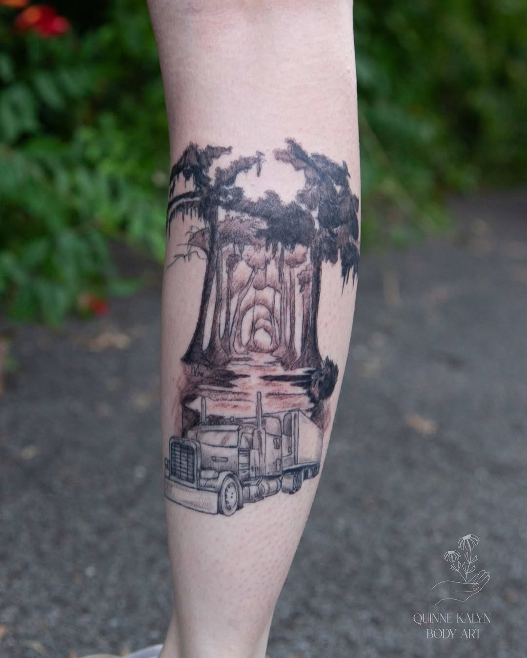 Tattoo by @quinnekalynbodyart — realism, black_and_grey