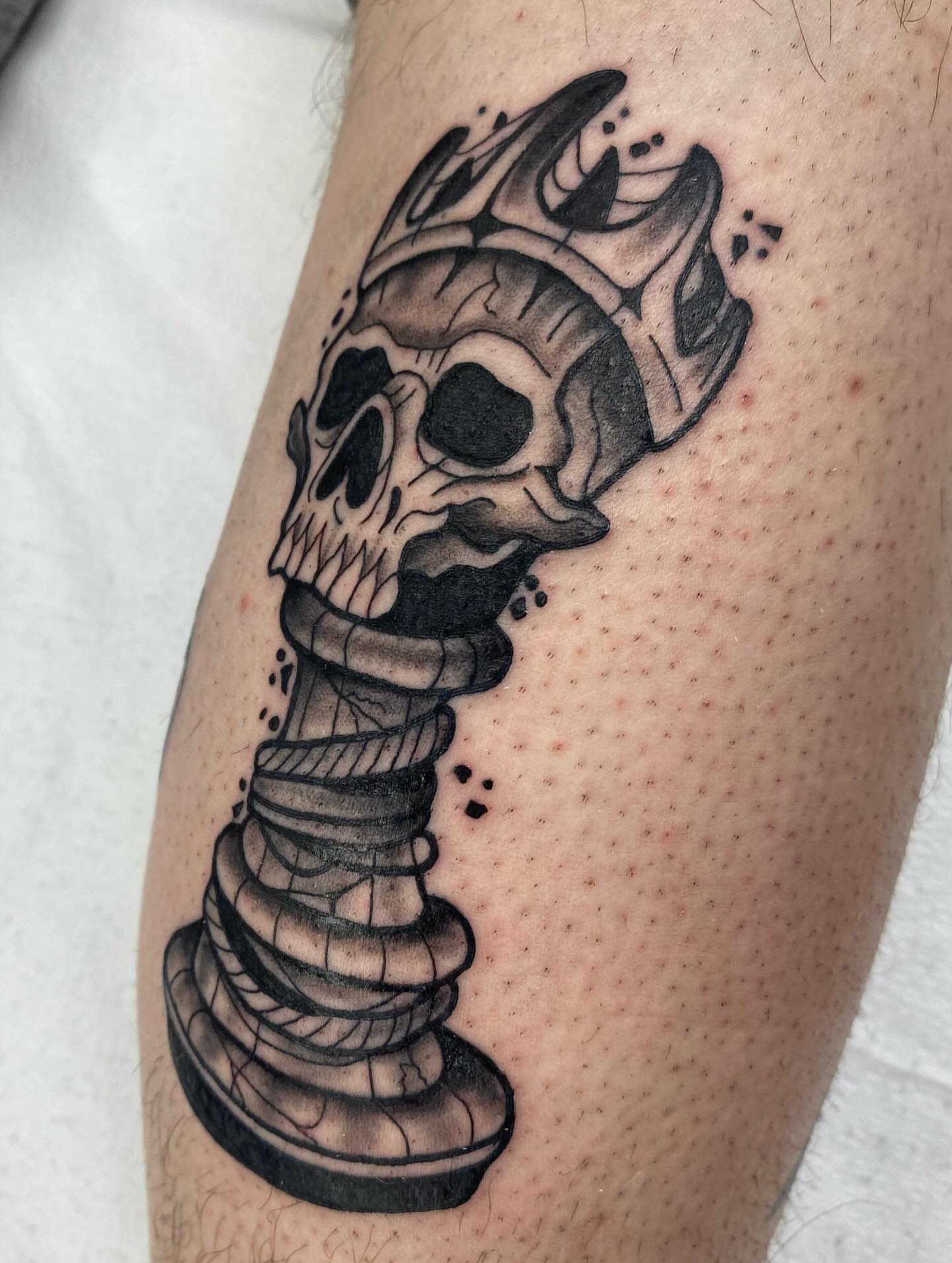 Tattoo by @meadowzmodificationz — black_and_grey, realism