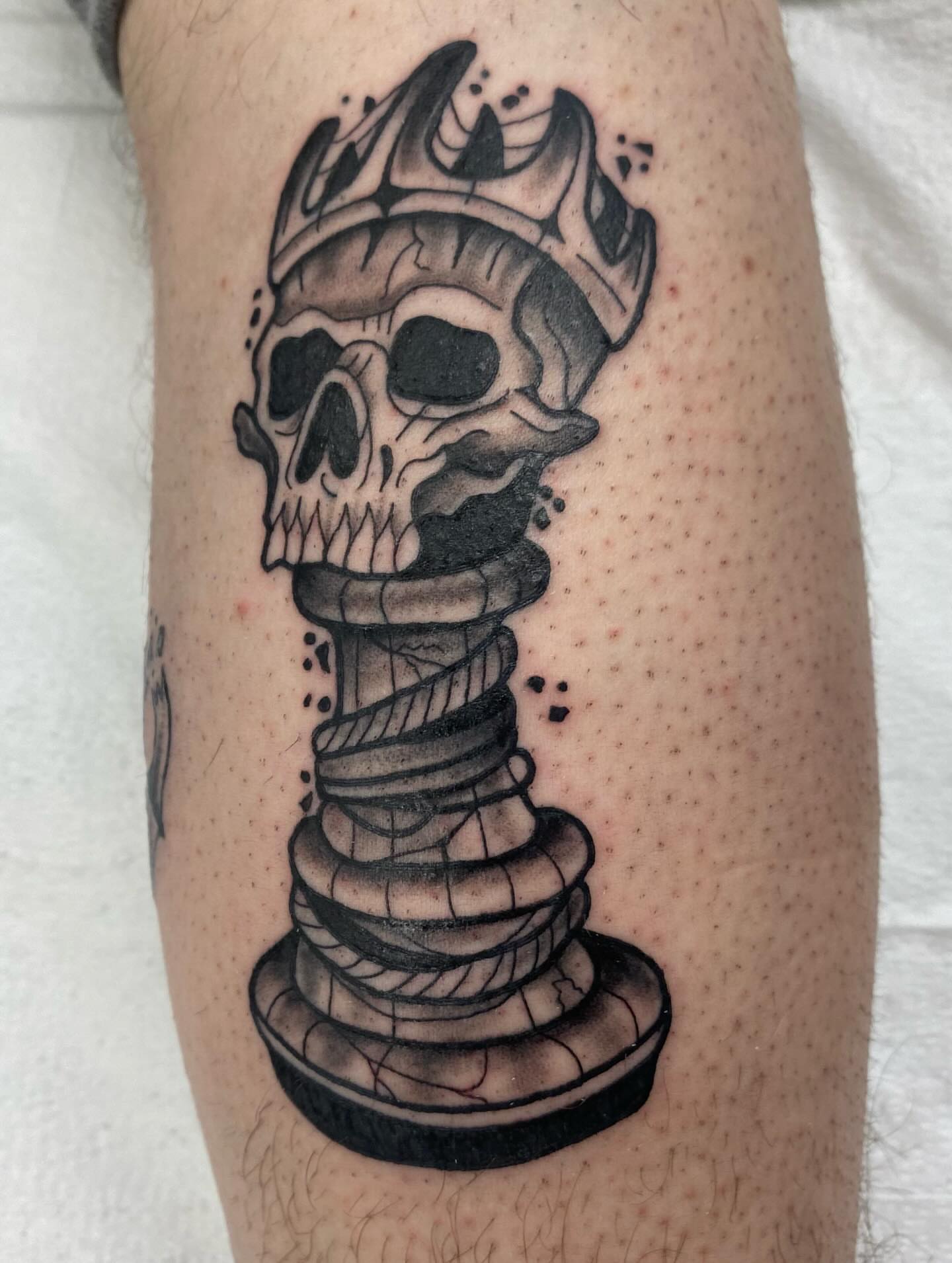 Tattoo by @meadowzmodificationz — black_and_grey, realism