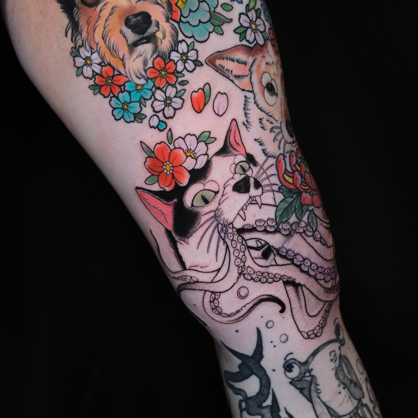 Tattoo by @coztic_tatt — american_traditional, dotwork