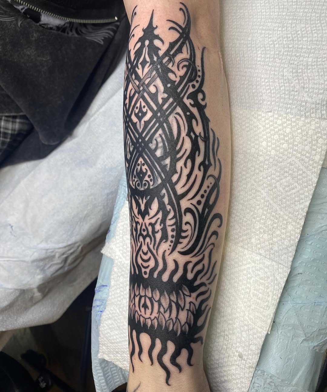 Tattoo by @_tommyboytattooer_ — tribal, blackwork