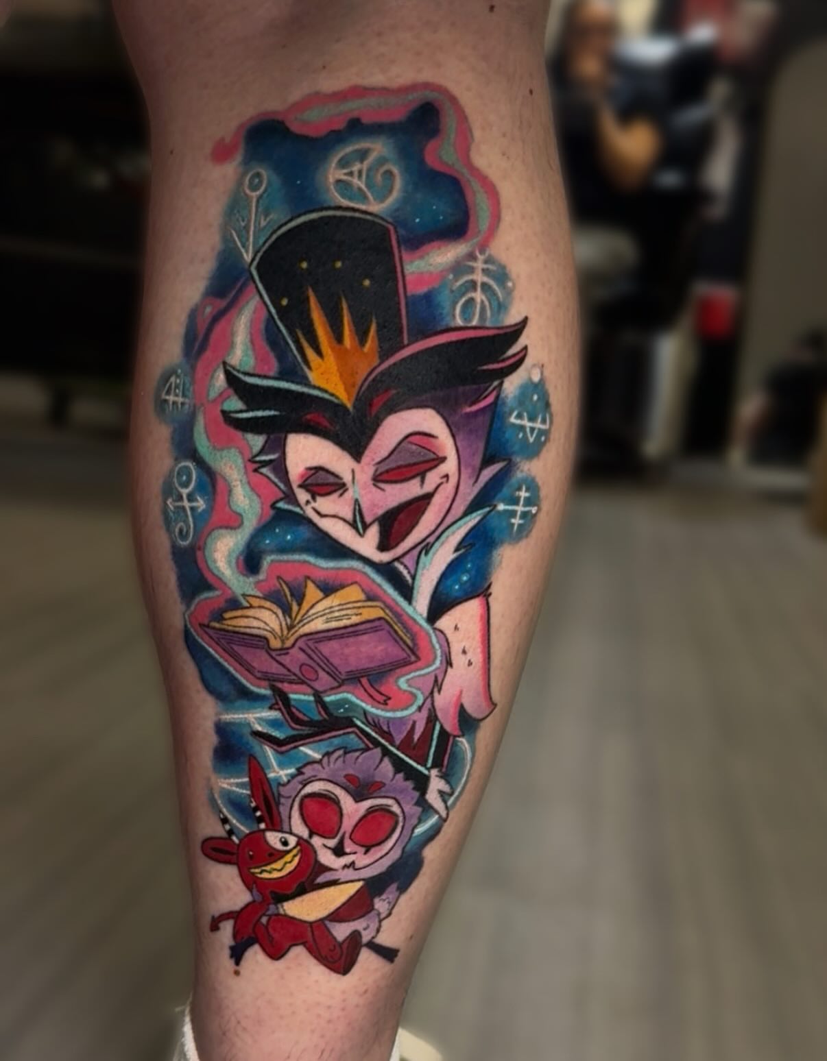 Joker character new school tattoo on the forearm by Amanda Lineweaver