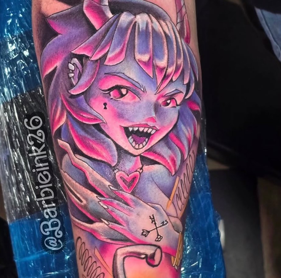 Tattoo by @barbieink26 — anime, dotwork
