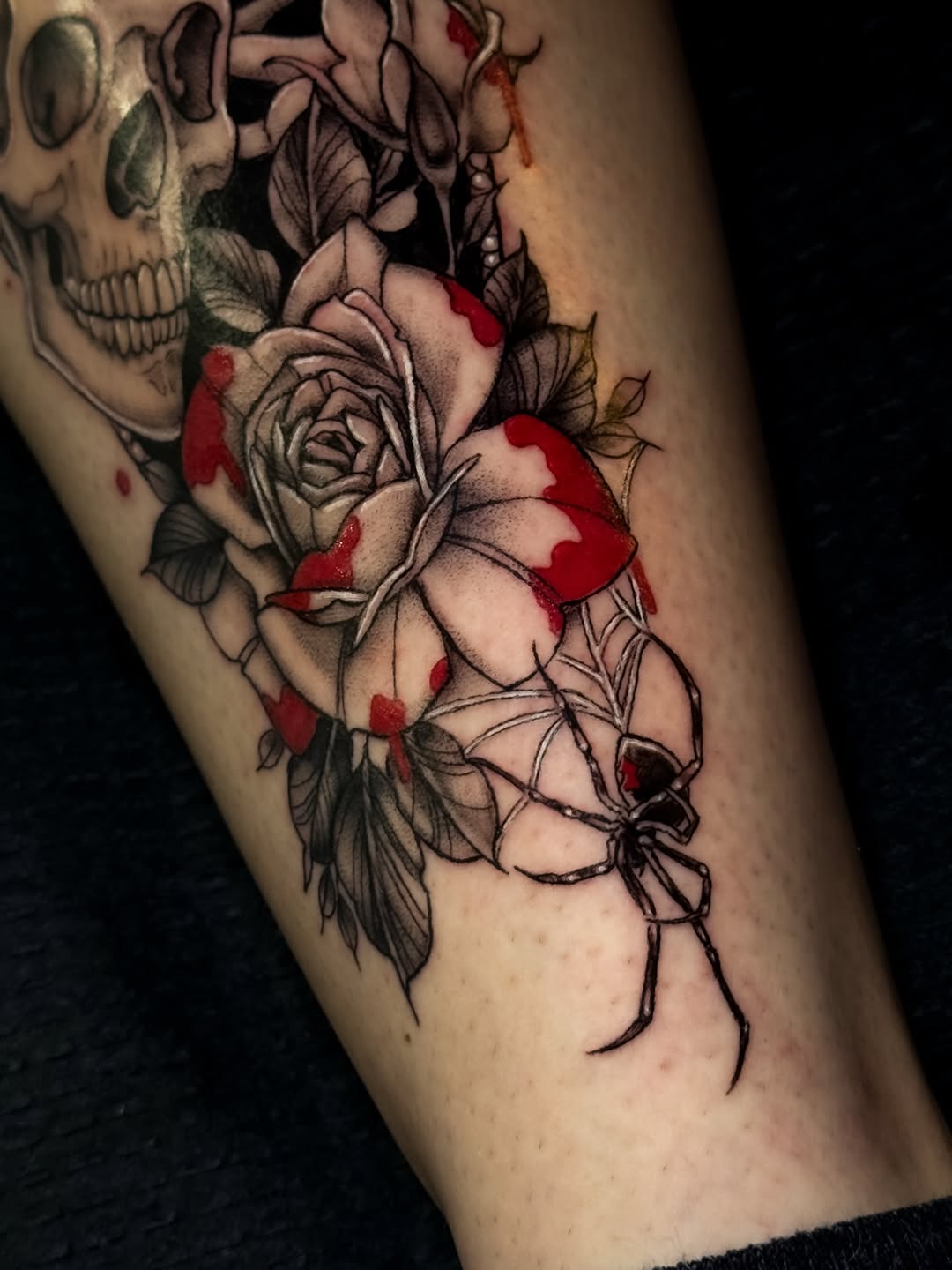 Tattoo by @cristenaro.tattooer — dark_realism, black_and_grey