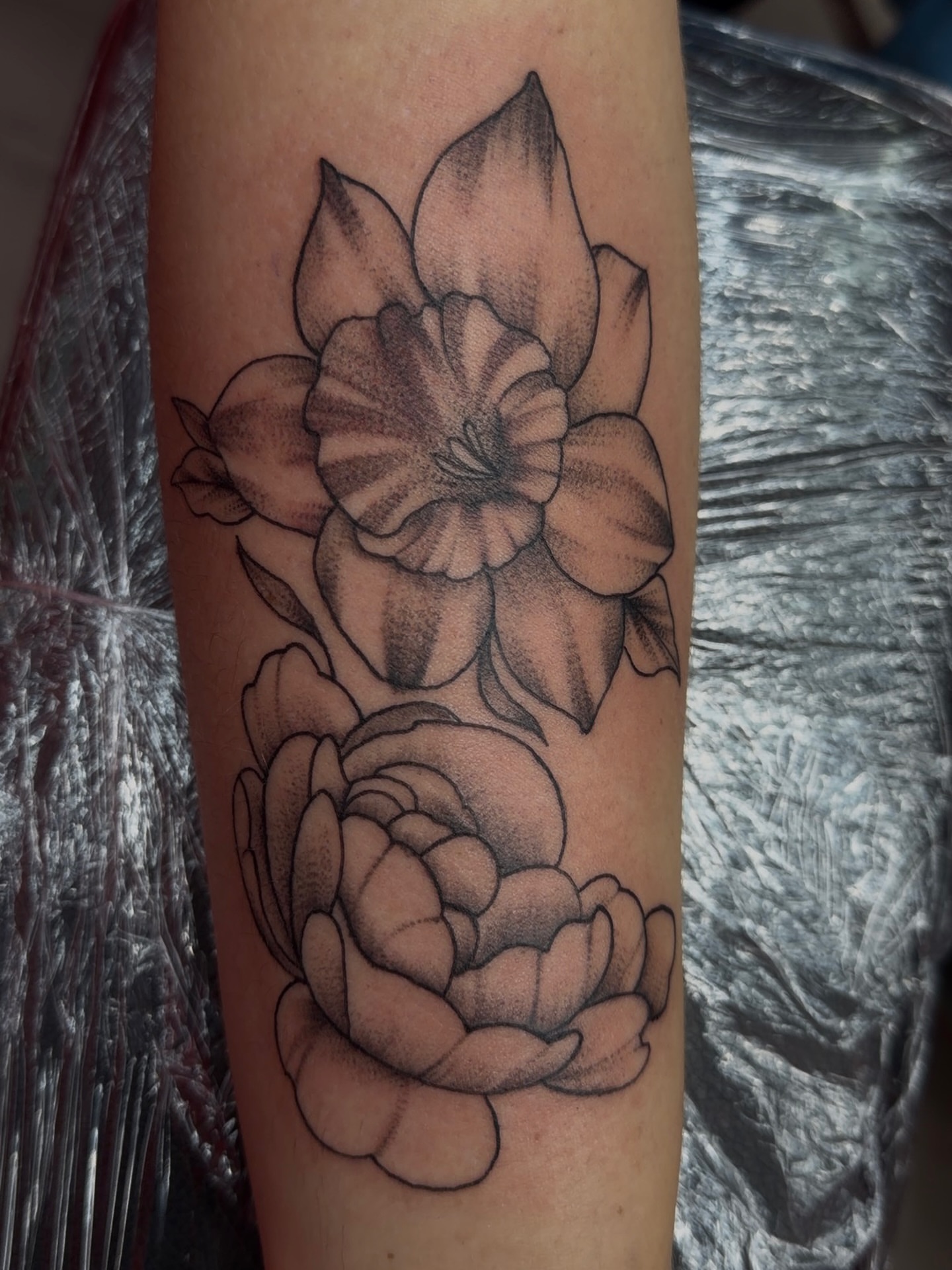 Tattoo by @tatsbycurtii — dotwork, black_and_grey