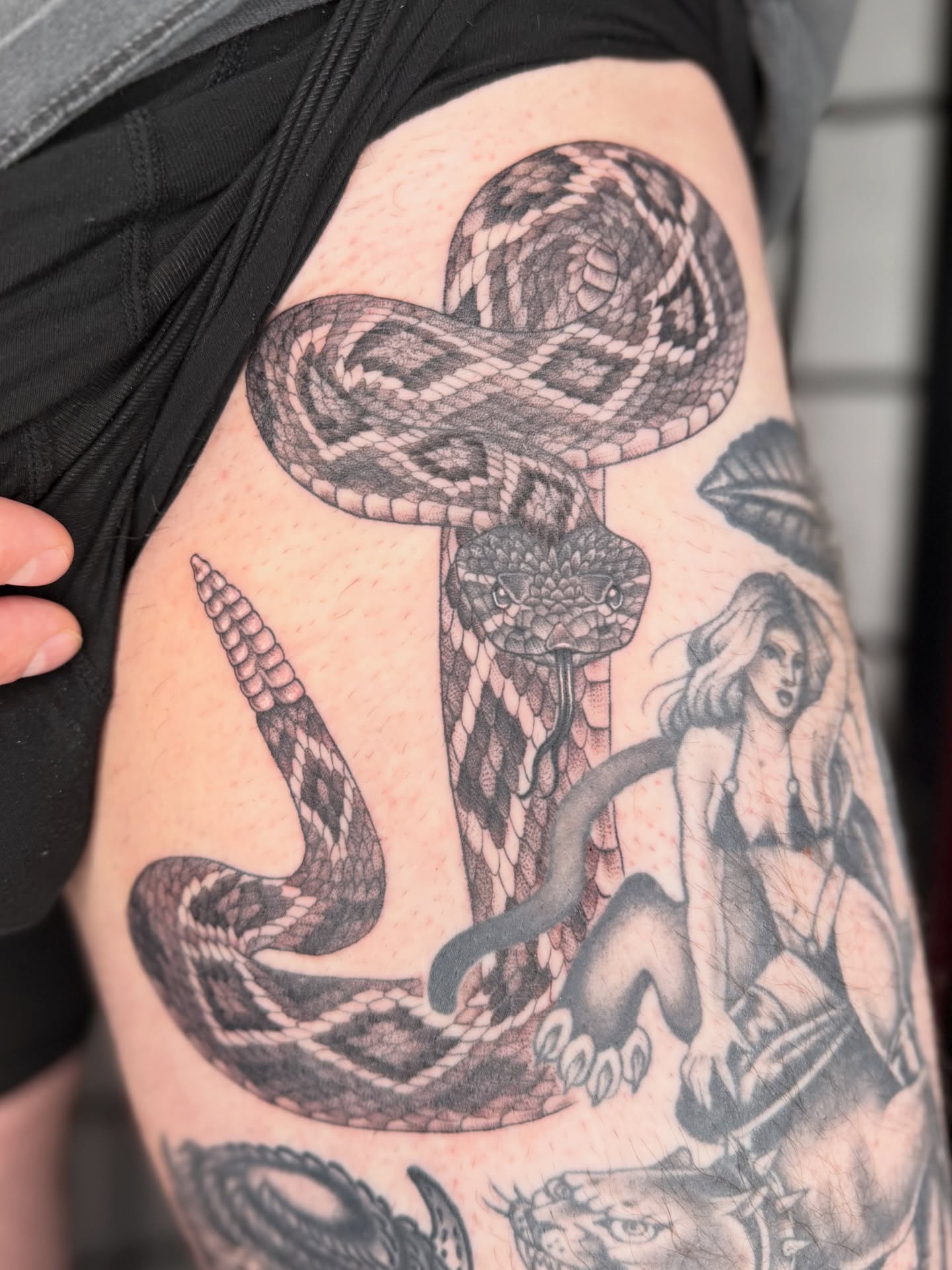 Tattoo by @sailorose_ — black_and_grey, realism