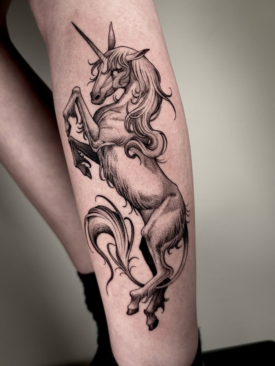 Tattoo by @crvbcore — black_and_grey, realism