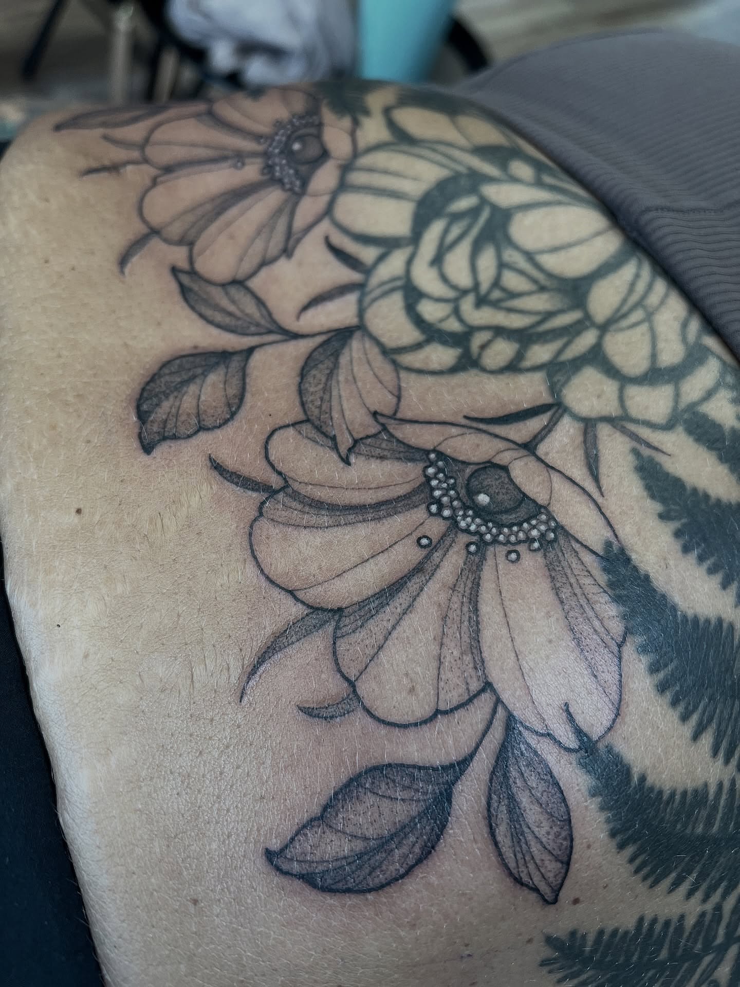 Tattoo by @hotmessnation — black_and_grey