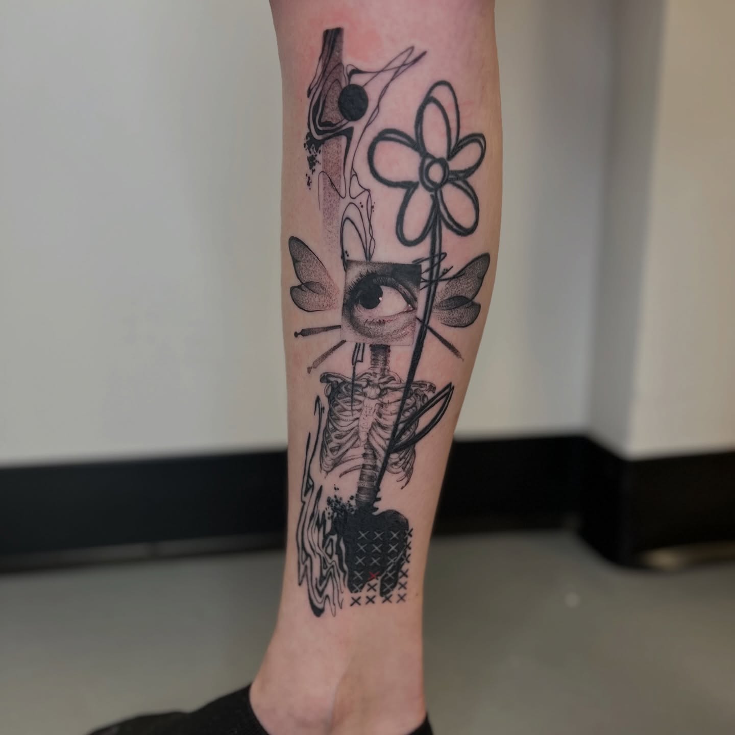 Tattoo by @smokesart — dotwork, black_and_grey