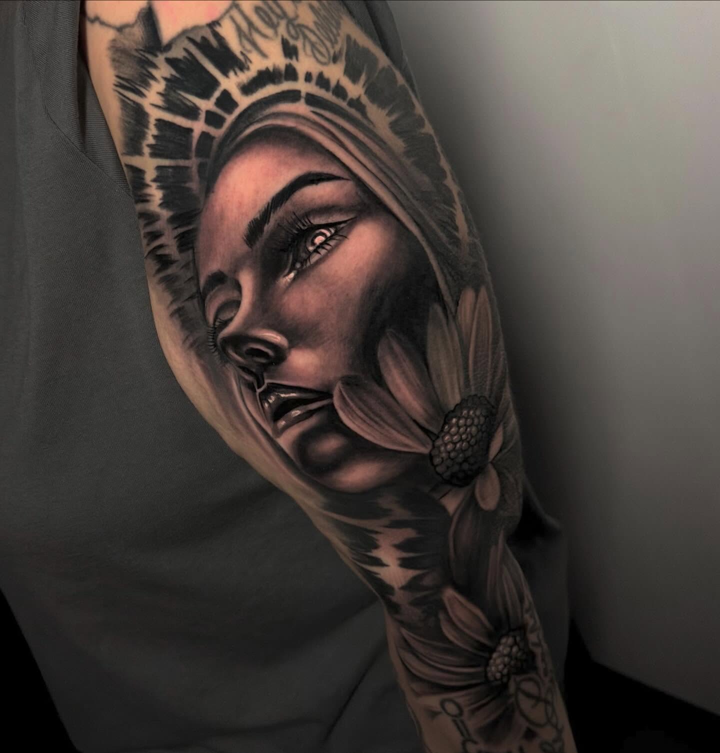 Tattoo by @coreyryantattoo — realism, black_and_grey