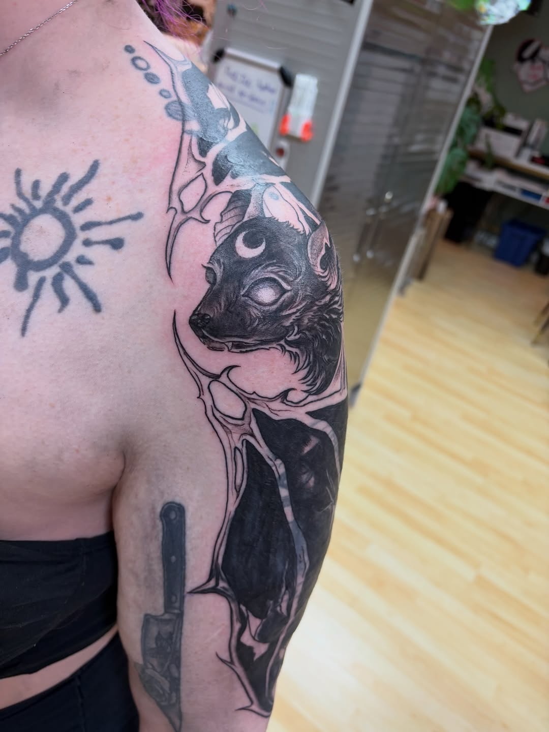 Tattoo by @inkvanna — black_and_grey, realism