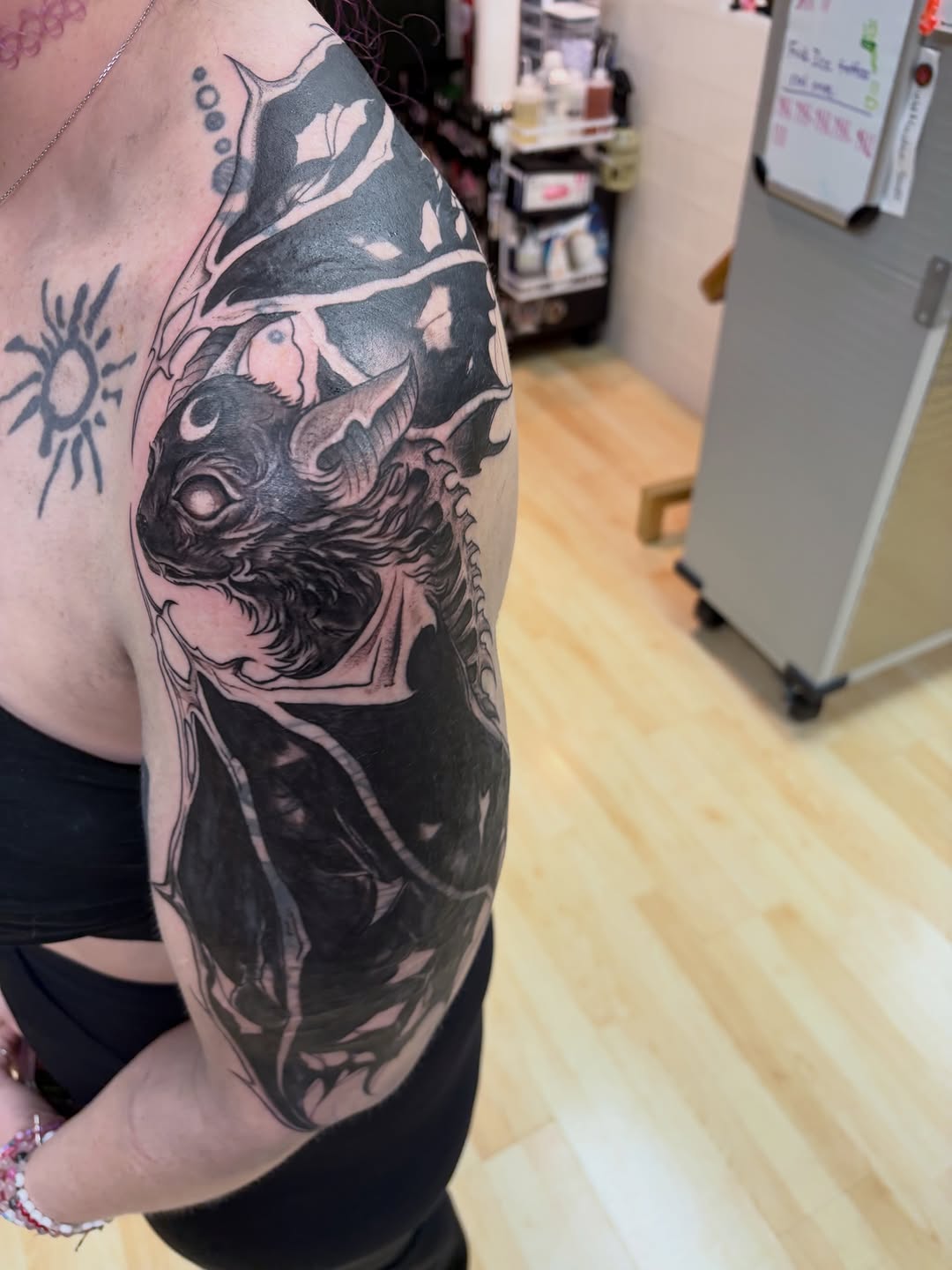 Tattoo by @inkvanna — blackwork, dark_realism