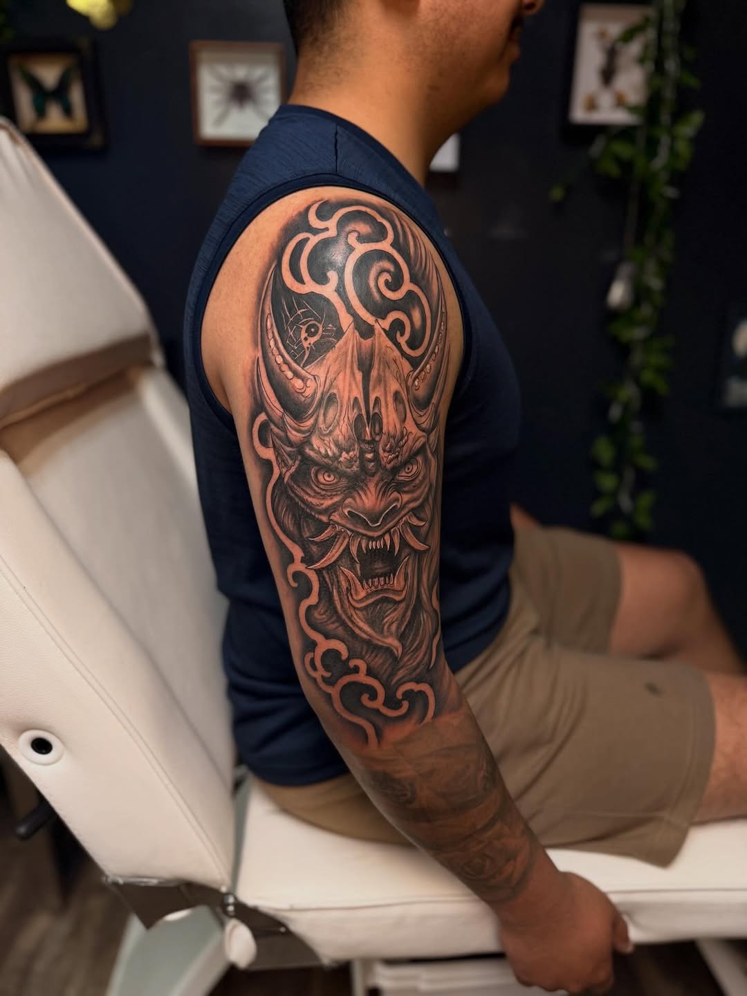 Tattoo by @alyssa.t.tattoos — japanese_irezumi, black_and_grey