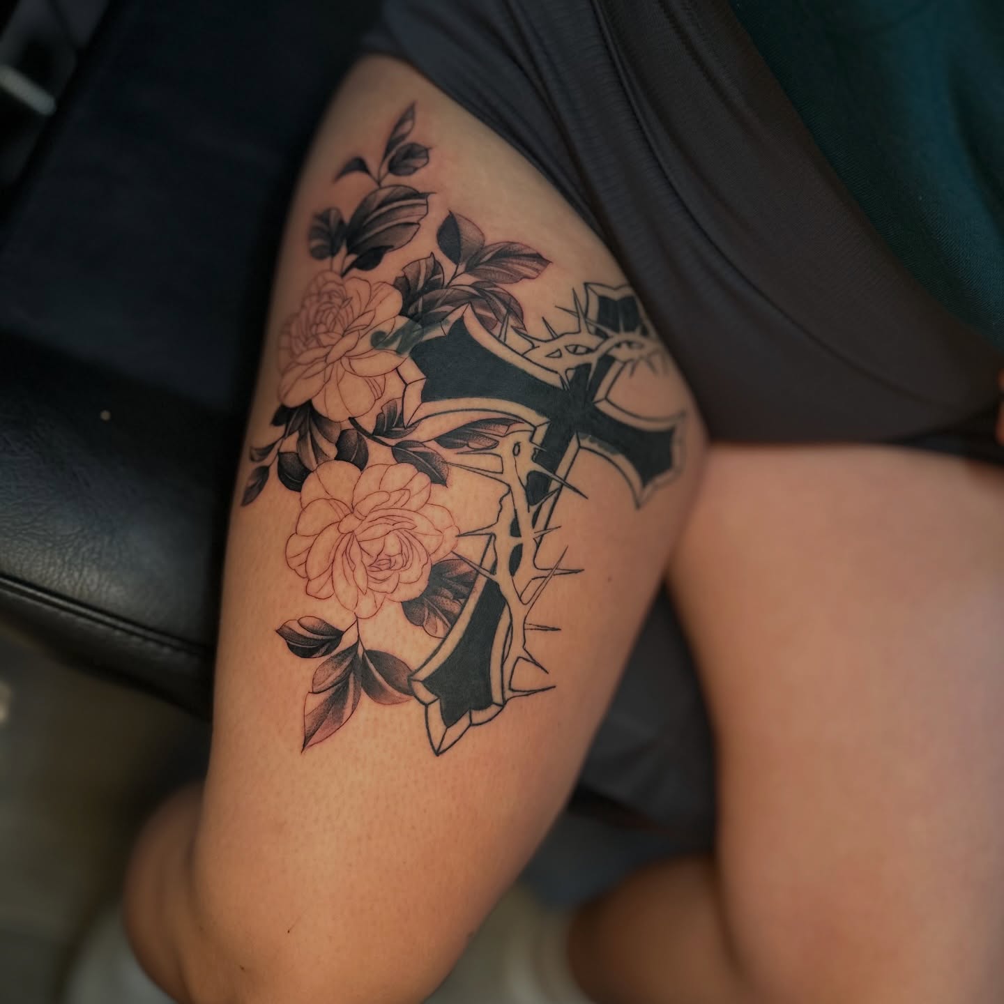 Tattoo by @tattoosbysinderella — black_and_grey