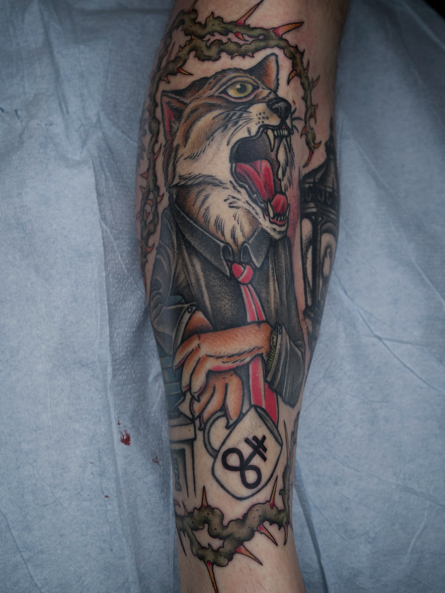 Tattoo by @thiefhands — american_traditional, dark_realism