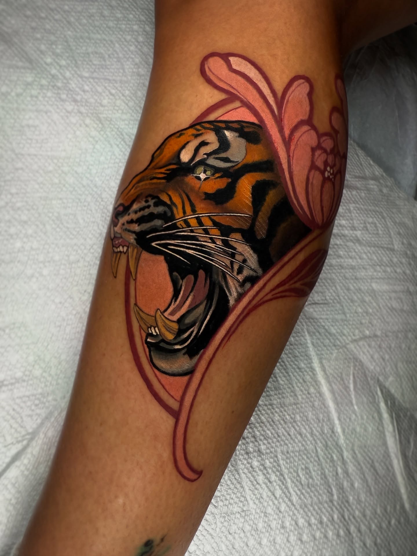 Tiger realism tattoo on the forearm by Neotrav Tattoos