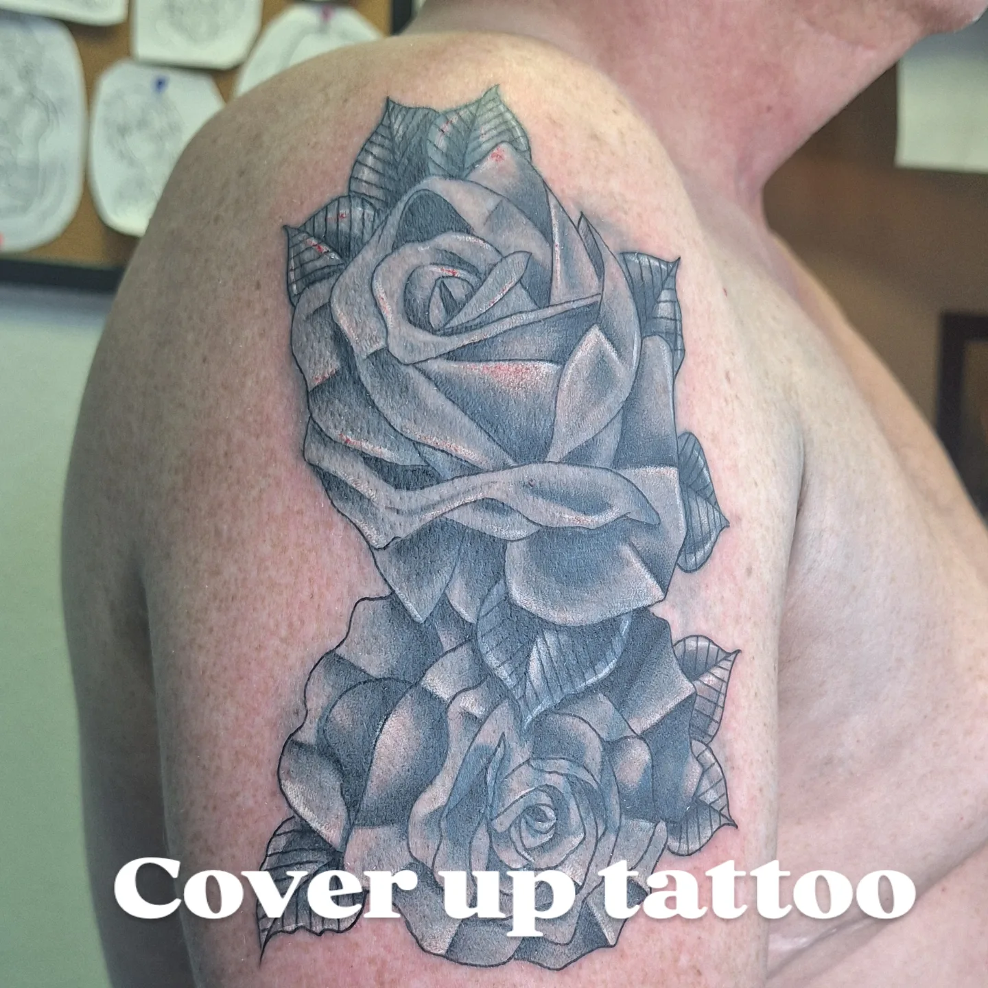 Tattoo by @jermwarfare_tattoos — black_and_grey
