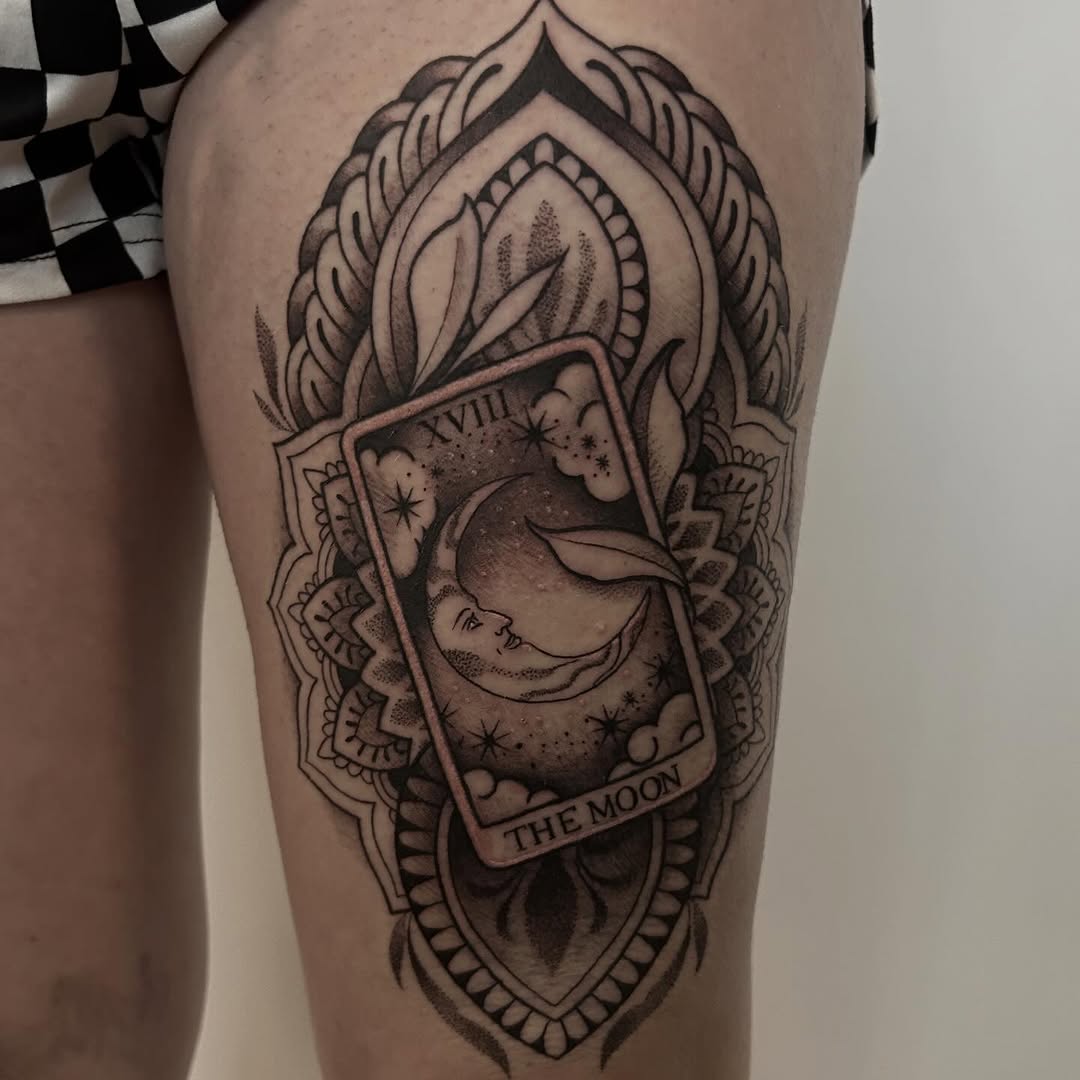 Tattoo by @whitneyh_tattoos — black_and_grey, ornamental