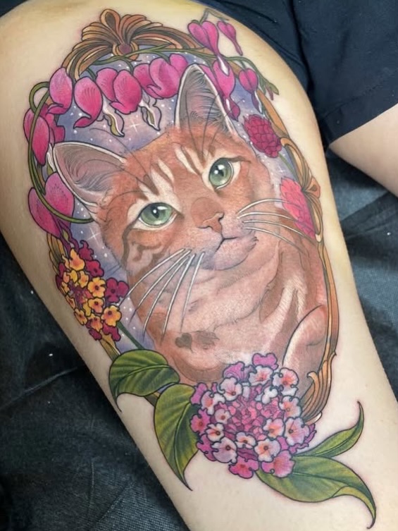 Tattoo by @charlotte.e.tattoos — realism, dotwork