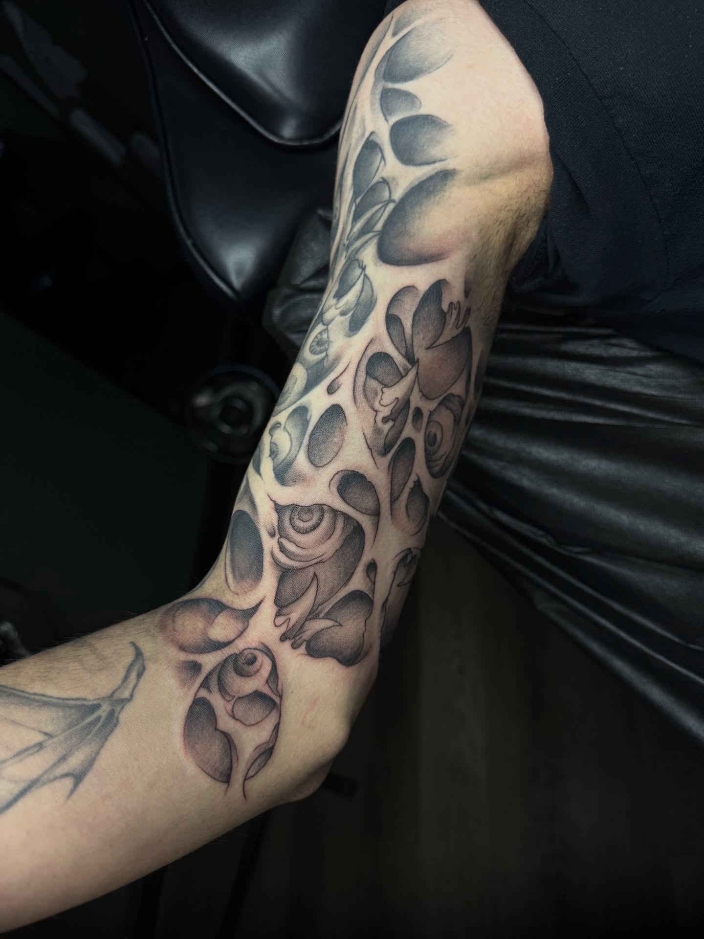 Roses black and grey tattoo on the forearm by Marcus