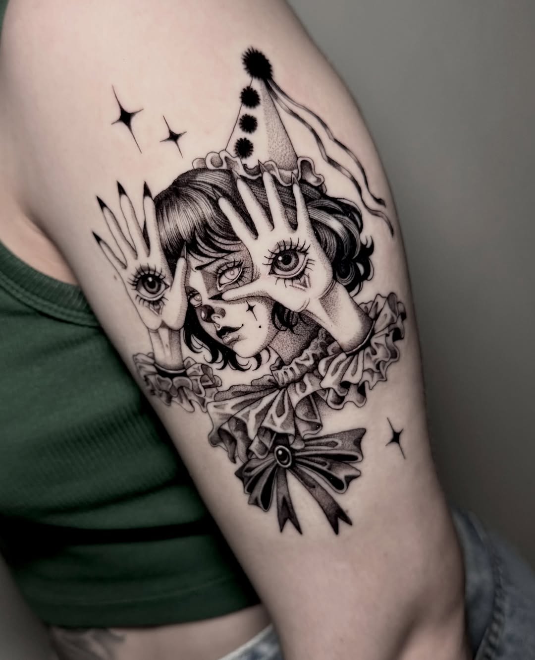 Tattoo by @mochitats — dark_realism, dotwork