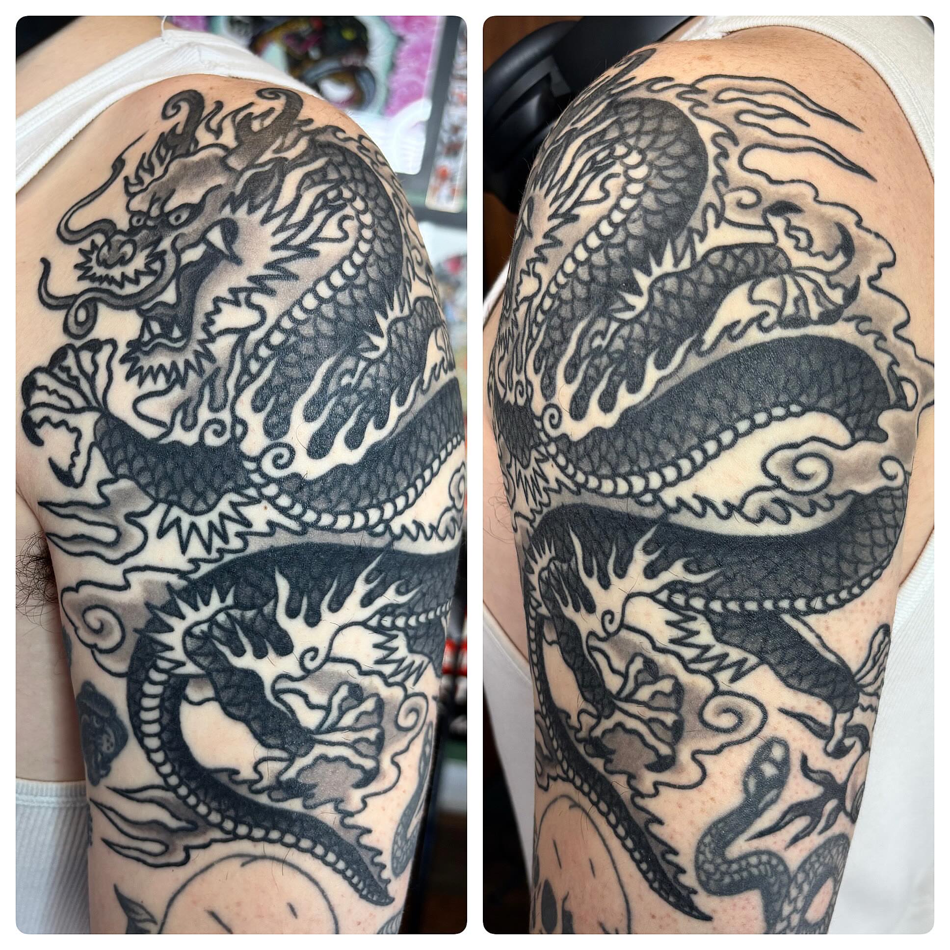Tattoo by @mason_montgomery — black_and_grey