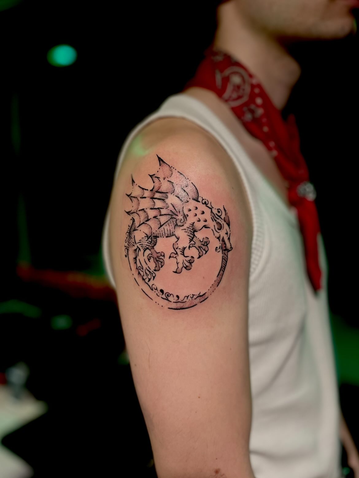 Tattoo by @mayhurtafly — black_and_grey