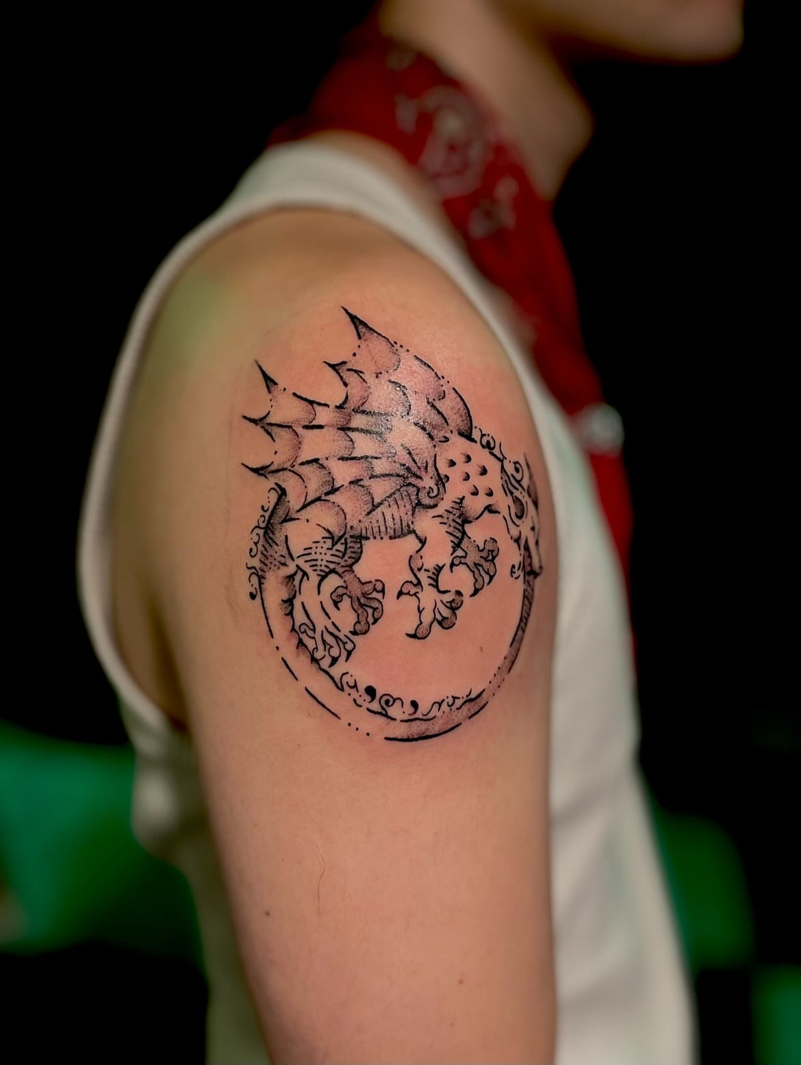 Tattoo by @mayhurtafly — dotwork